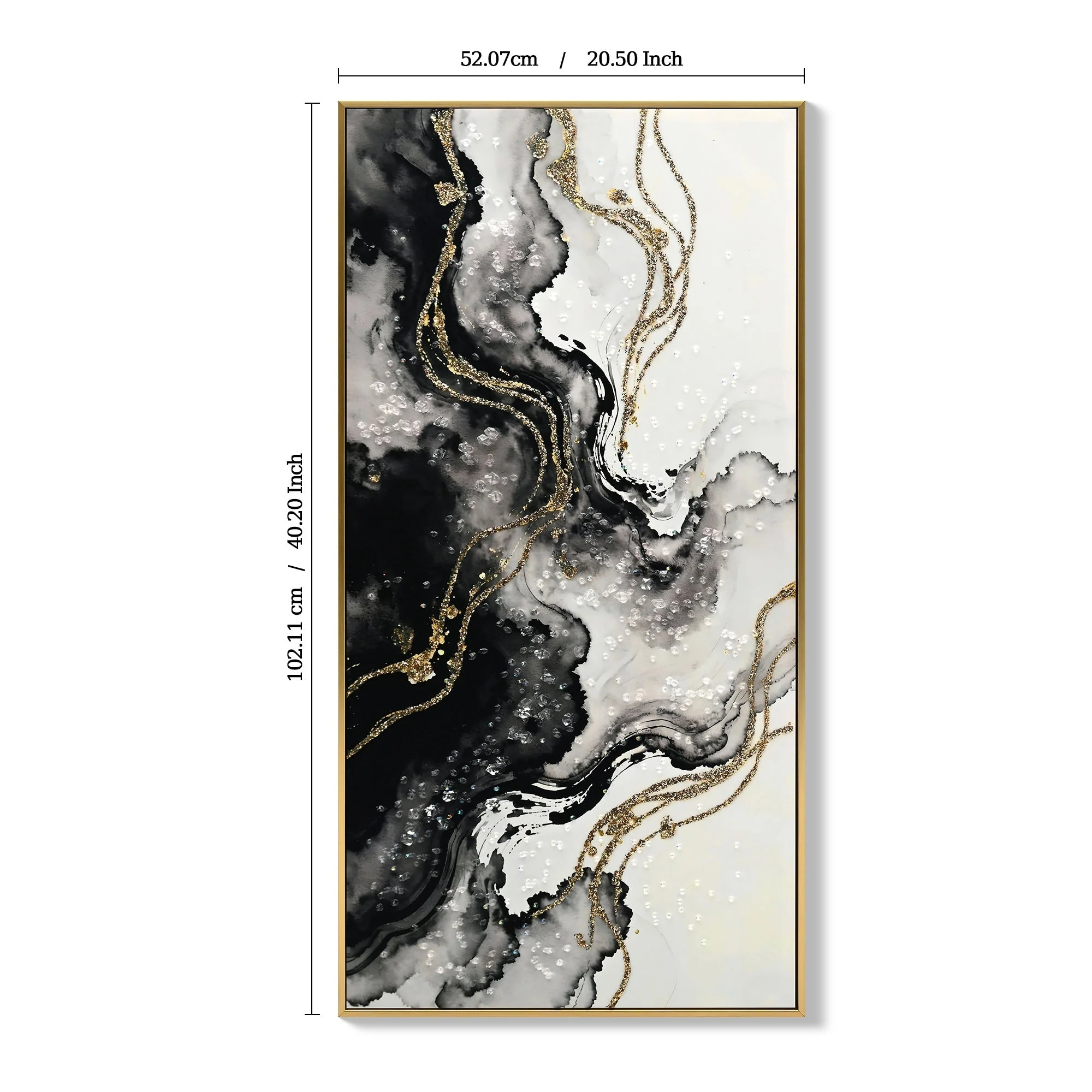 Large Black and White Abstract Wall Art Set of 2 - Image 3