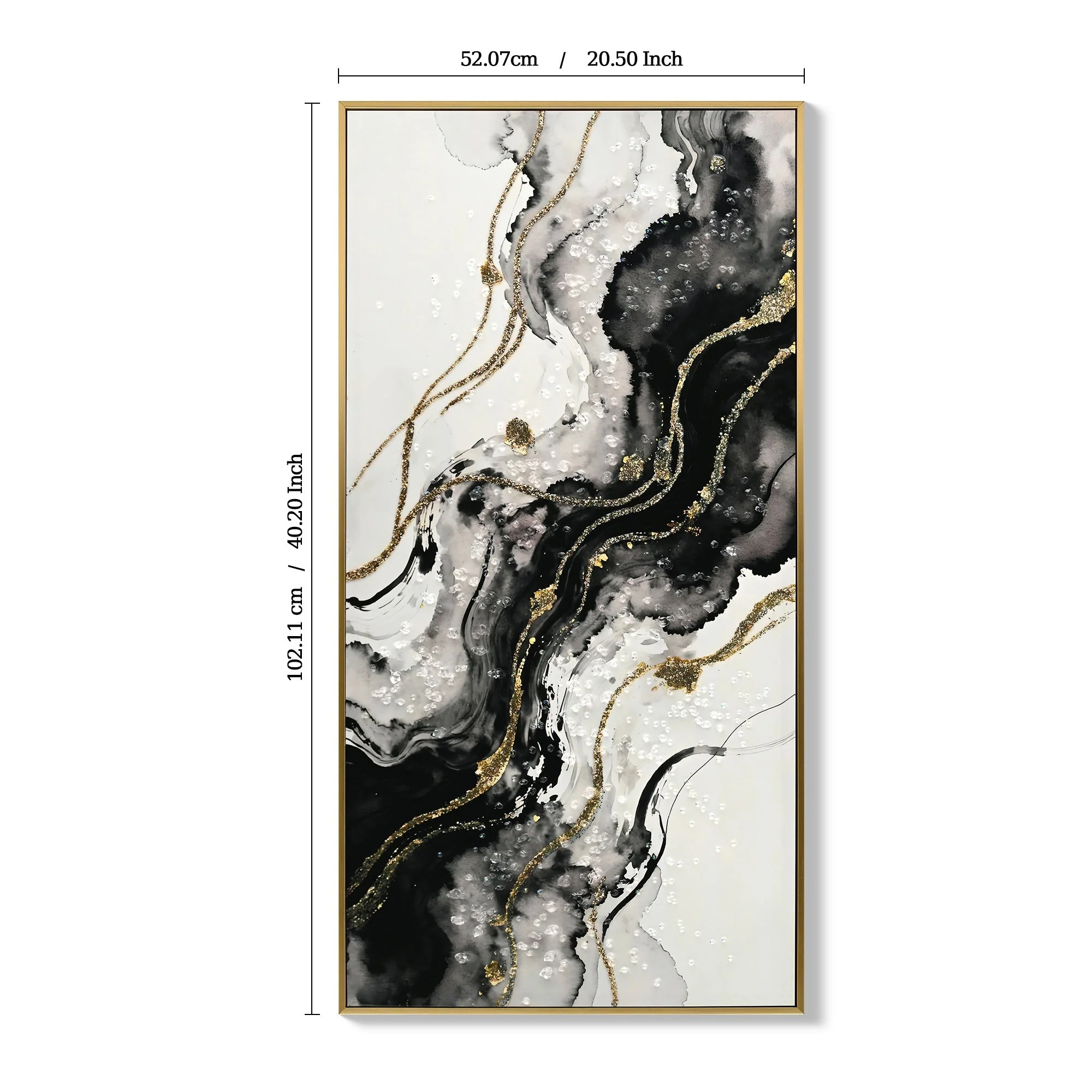 Large Black and White Abstract Wall Art Set of 2 - Image 4