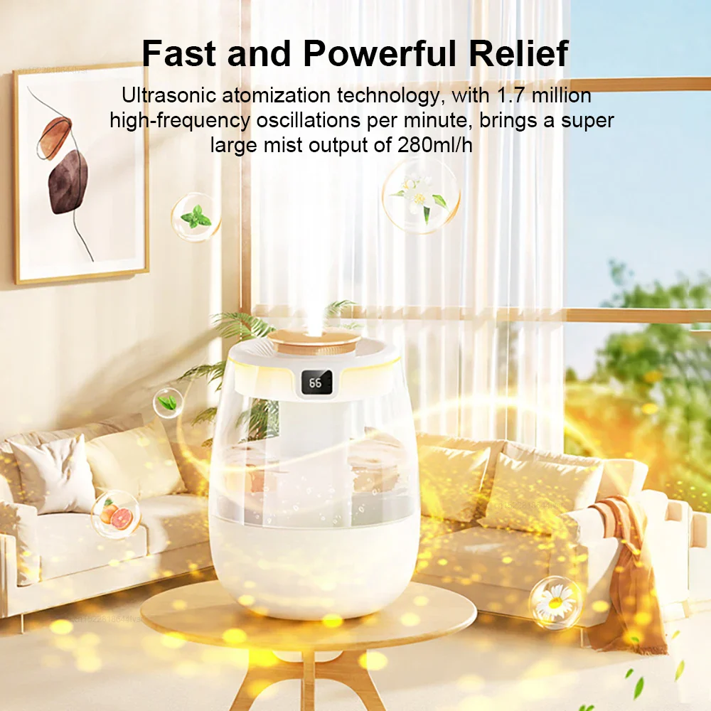 Large Capacity Air Humidifier Dual Spray Cool Mist Quiet Desktop Home Office - Image 2