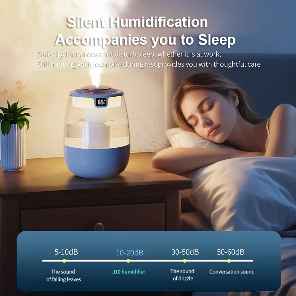 Large Capacity Air Humidifier Dual Spray Cool Mist Quiet Desktop Home Office - Image 5