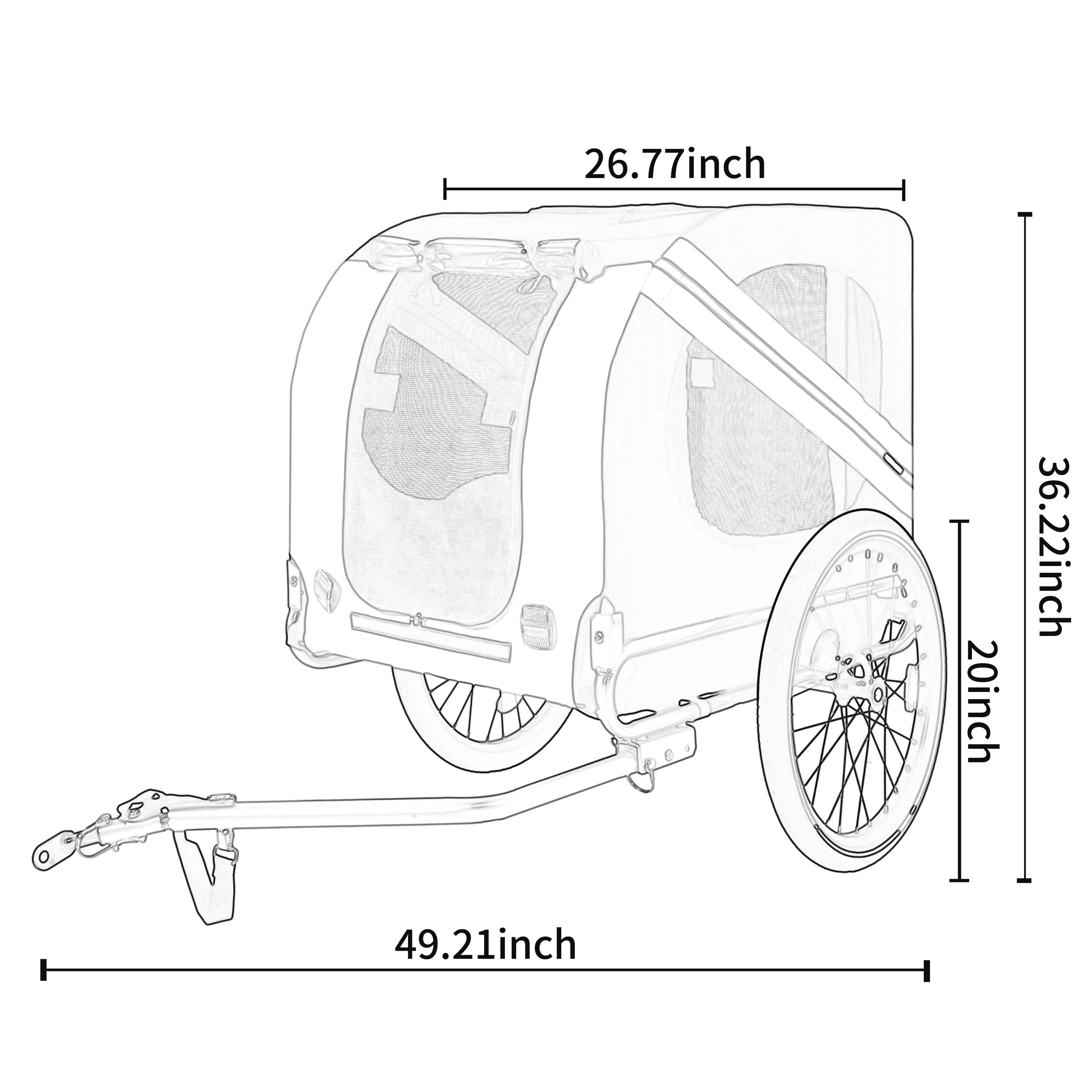 Large Folding Bike Trailer for Dogs – 66LB Capacity All-Terrain Pet Carrier - Image 19