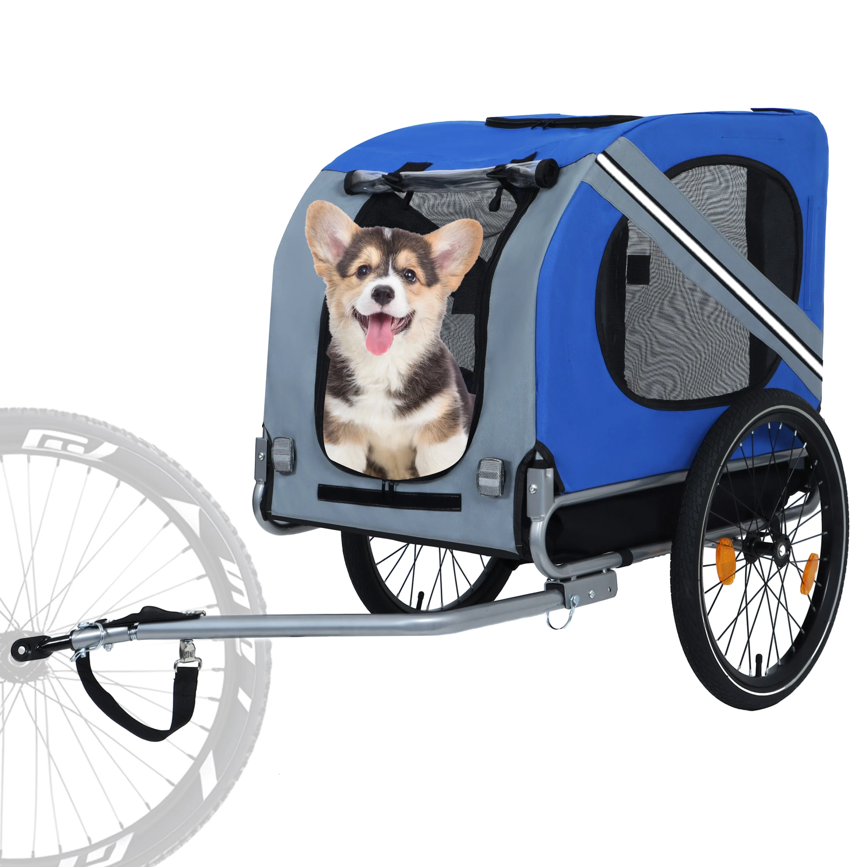Large Folding Bike Trailer for Dogs – 66LB Capacity All-Terrain Pet Carrier - Image 2