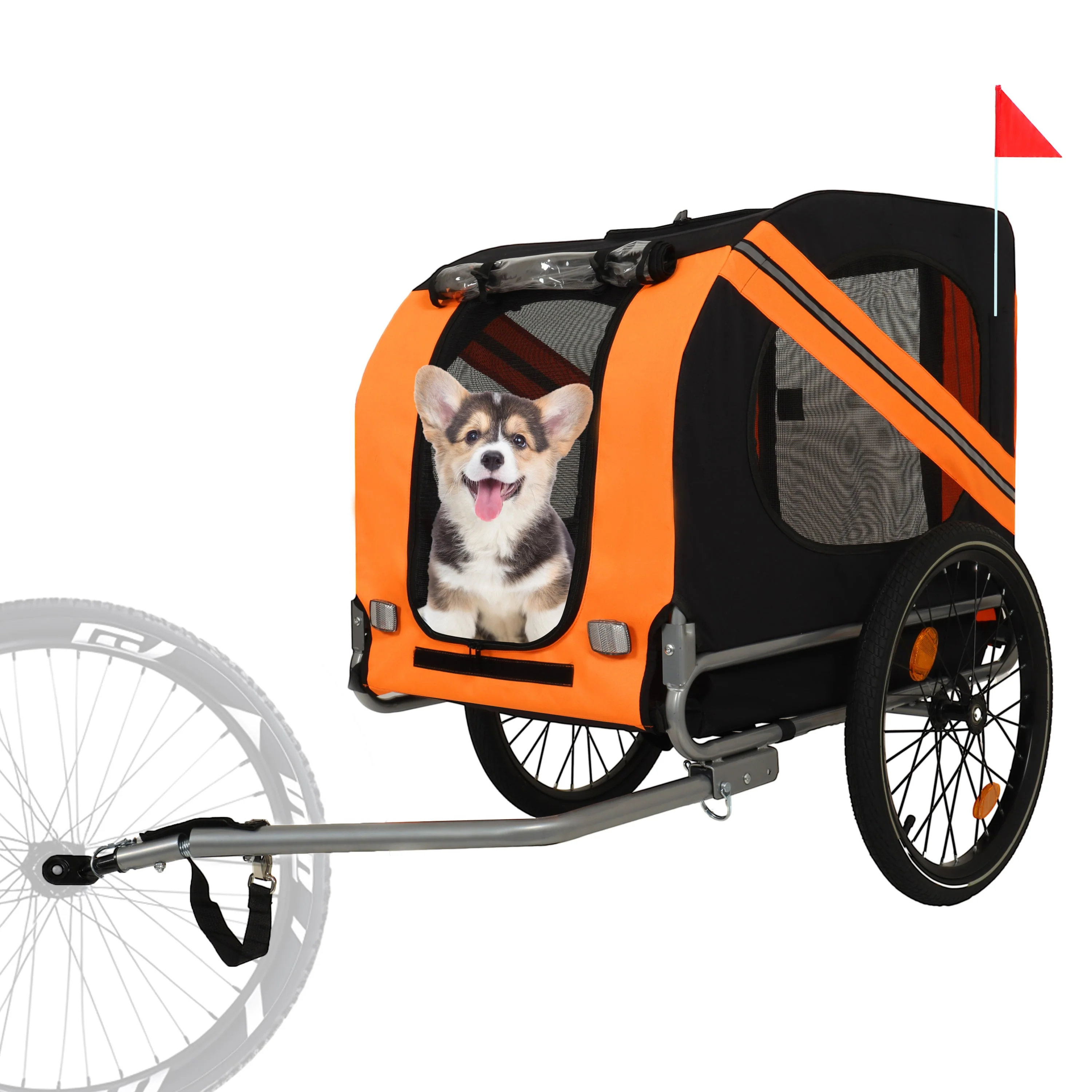Large Folding Bike Trailer for Dogs – 66LB Capacity All-Terrain Pet Carrier - Image 2