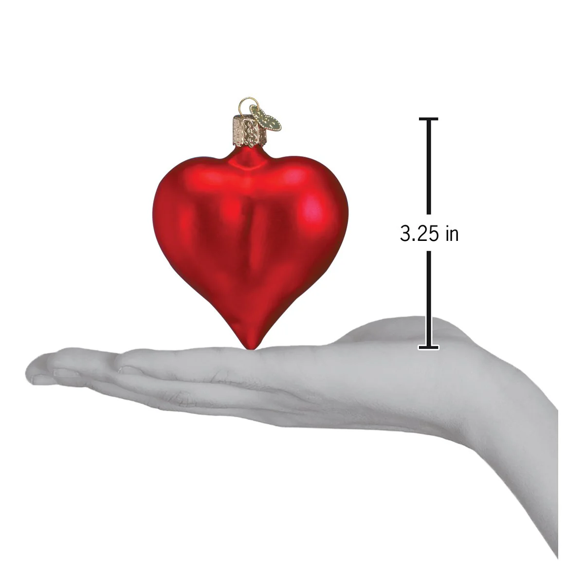Large Matte Red Heart Ornament - Image 4