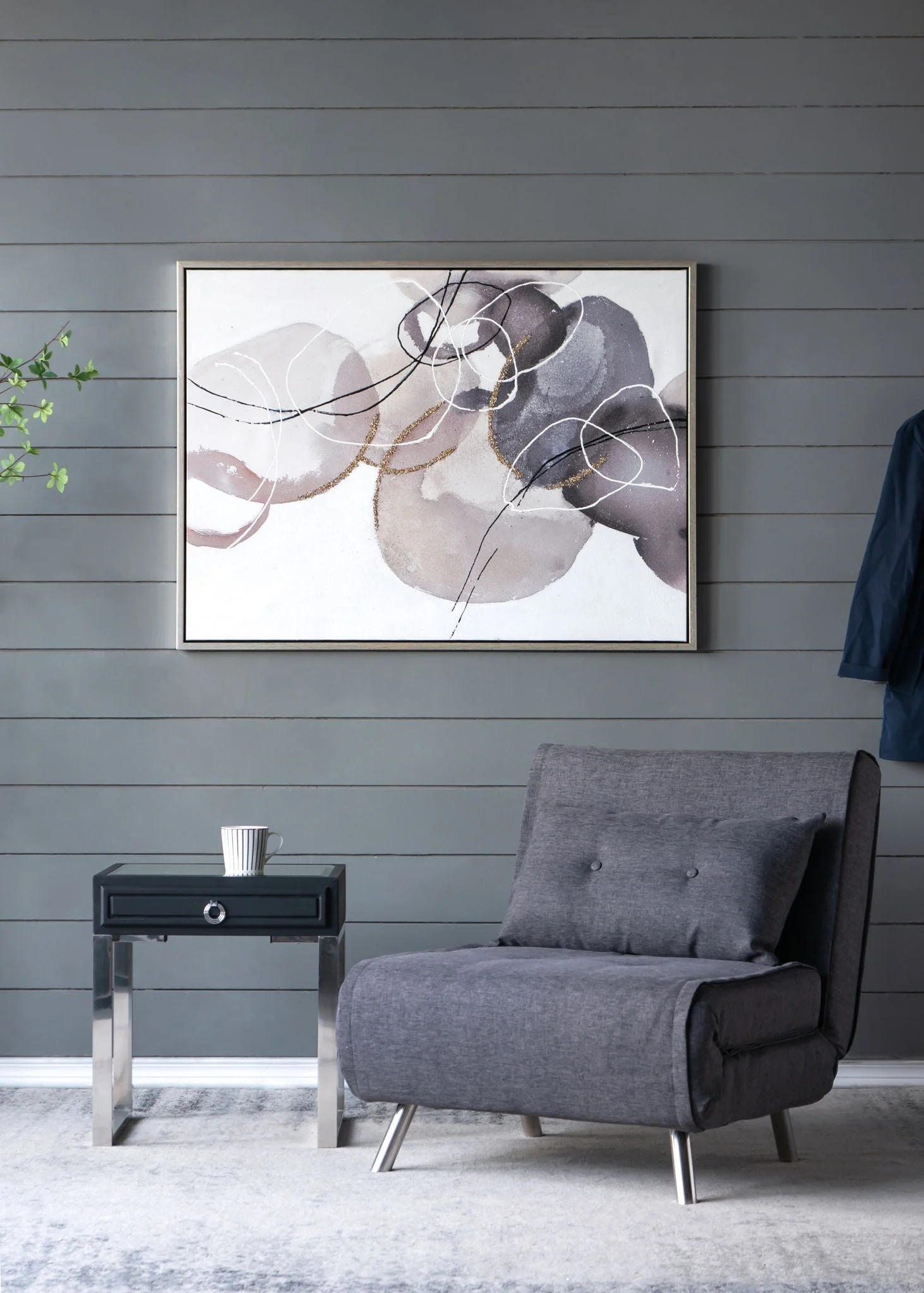 Large Modern Oil Painting Hand Painted Abstract Watercolor Texture - Multicolor - Image 4