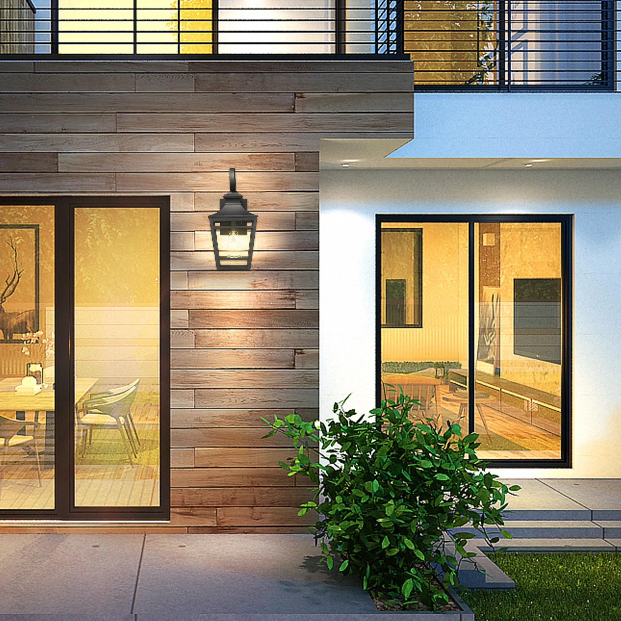 Large Outdoor Wall Lights for House - 16.5 Inch Black Aluminum - Image 10