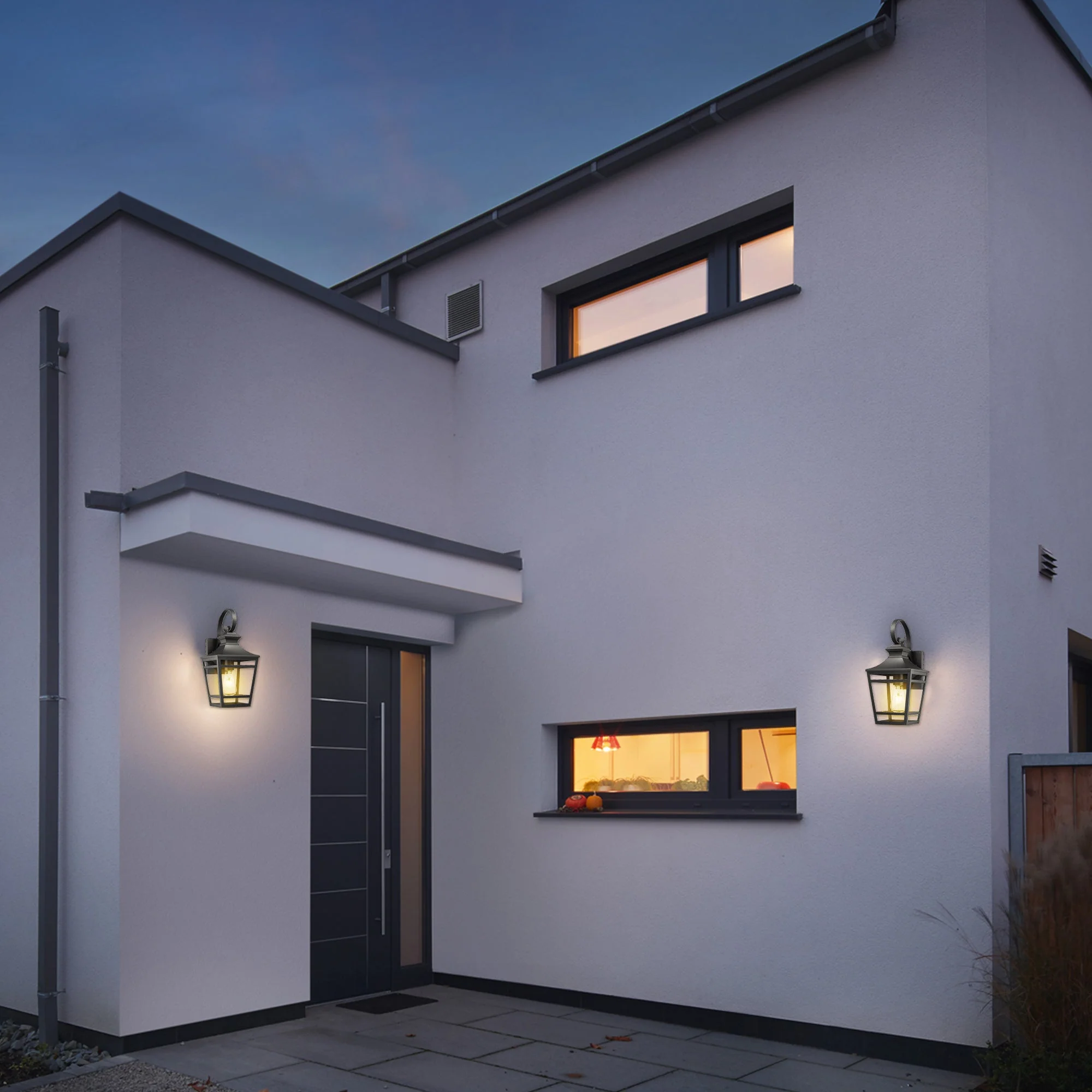Large Outdoor Wall Lights for House - 16.5 Inch Black Aluminum - Image 9