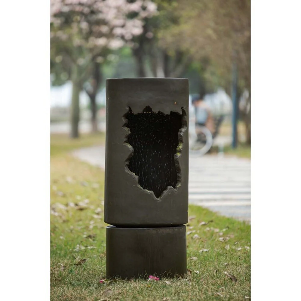 Large Outdoor Water Fountain with Light - Contemporary Calming Elegance - Image 2