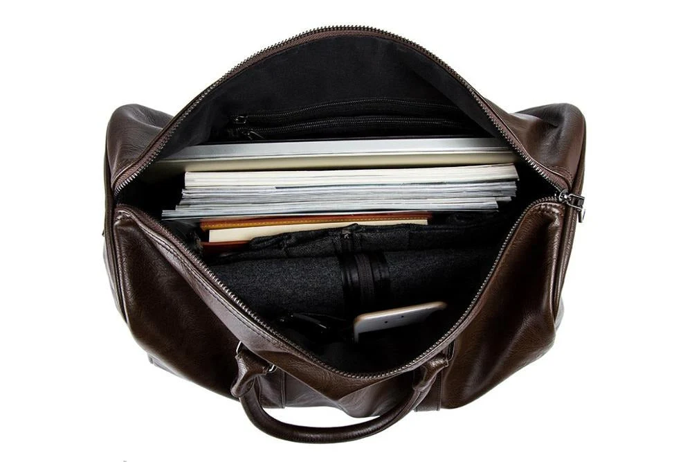 Large PU Leather Travel Duffel Bag Lightweight Carry On Weekender 45cm - Image 11