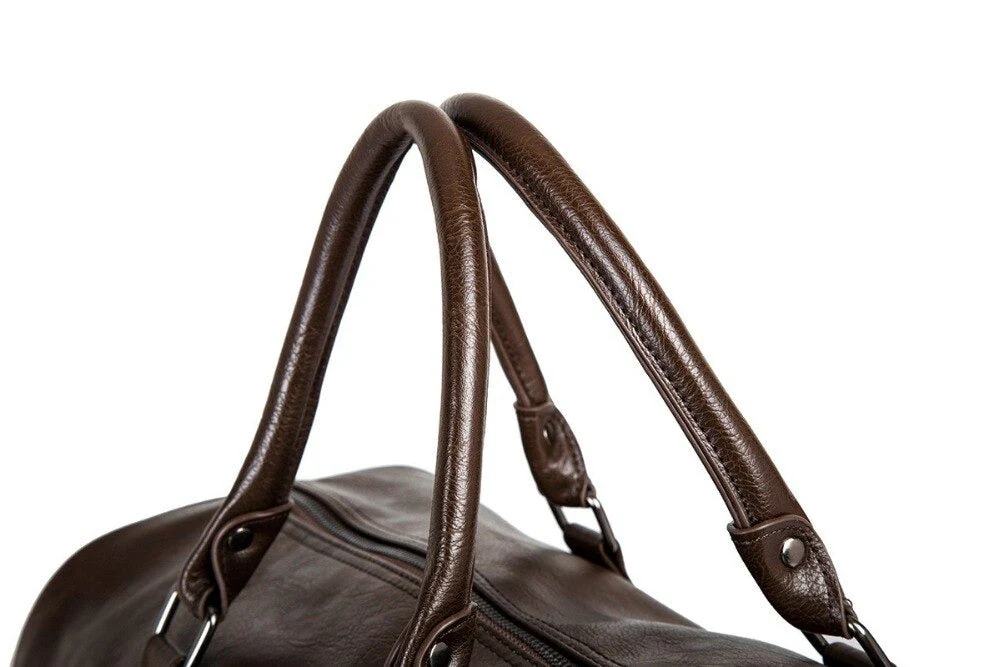 Large PU Leather Travel Duffel Bag Lightweight Carry On Weekender 45cm - Image 14