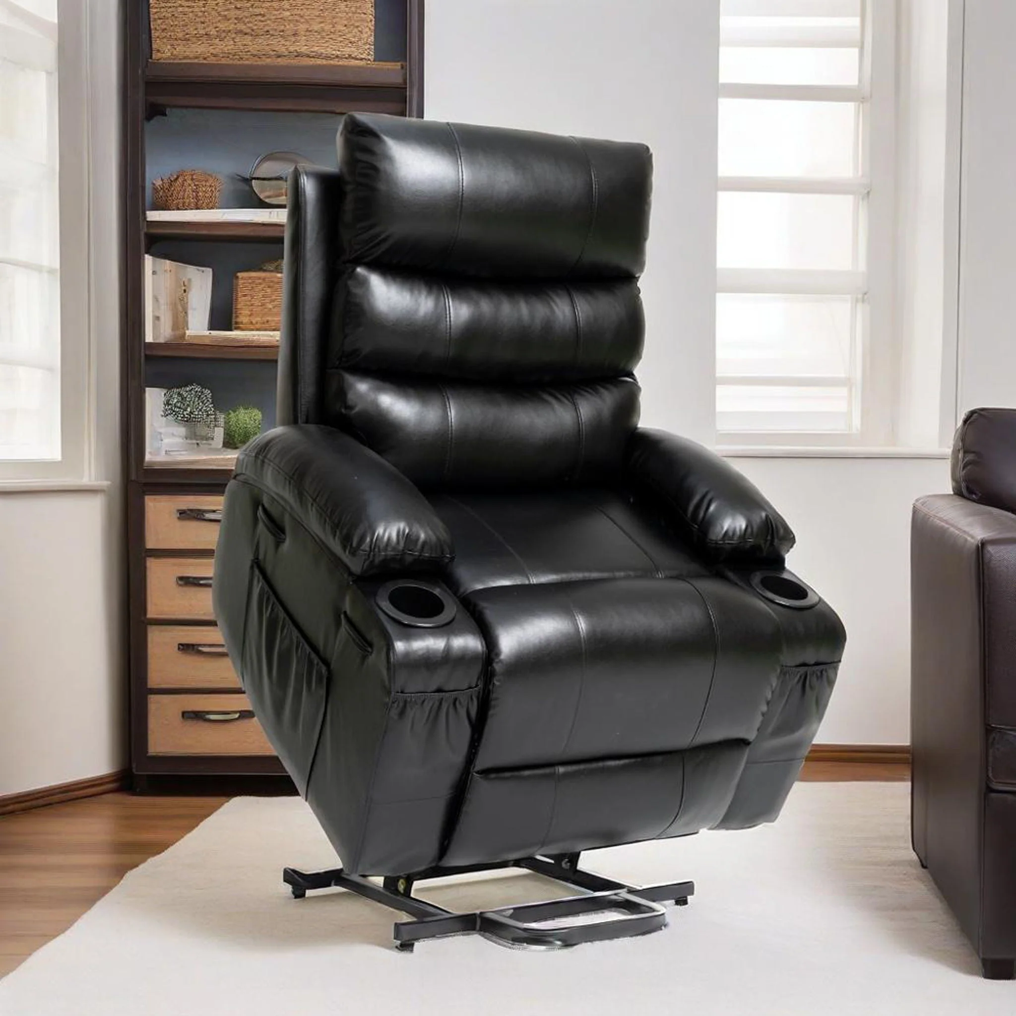 Large Size Electric Power Lift Recliner Chair Sofa With 8 Point Vibration Massage And Lumbar Heat - Image 5