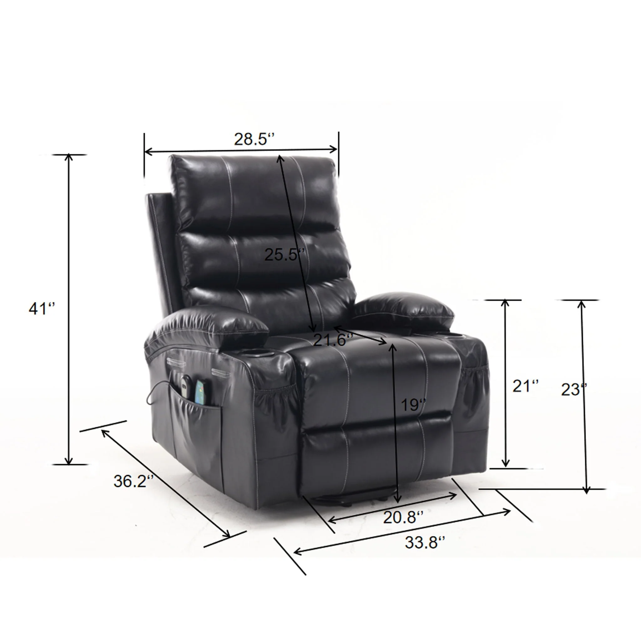 Large Size Electric Power Lift Recliner Chair Sofa With 8 Point Vibration Massage And Lumbar Heat - Image 6