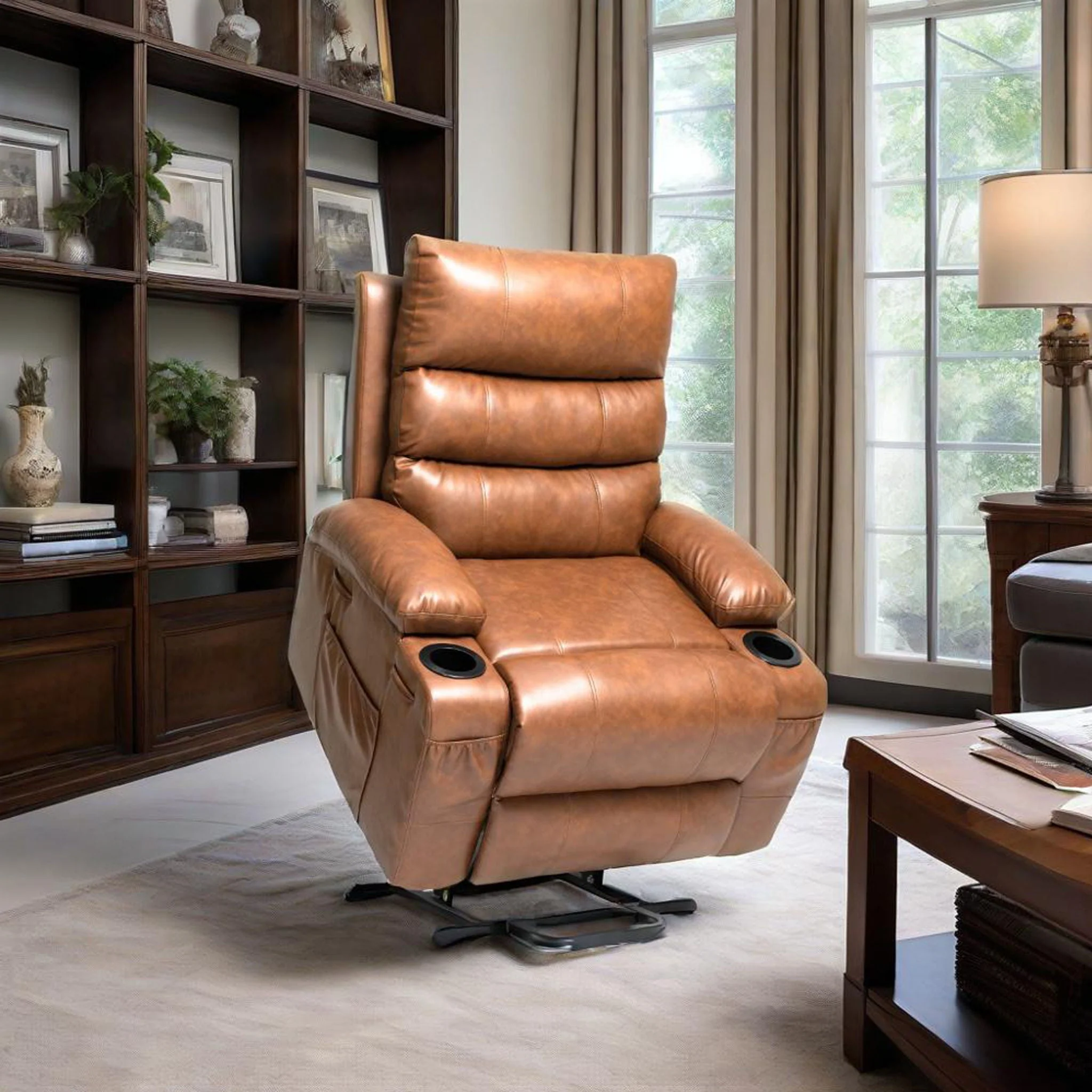 Large Size Electric Power Lift Recliner Chair Sofa With 8 Point Vibration Massage And Lumbar Heat - Image 8