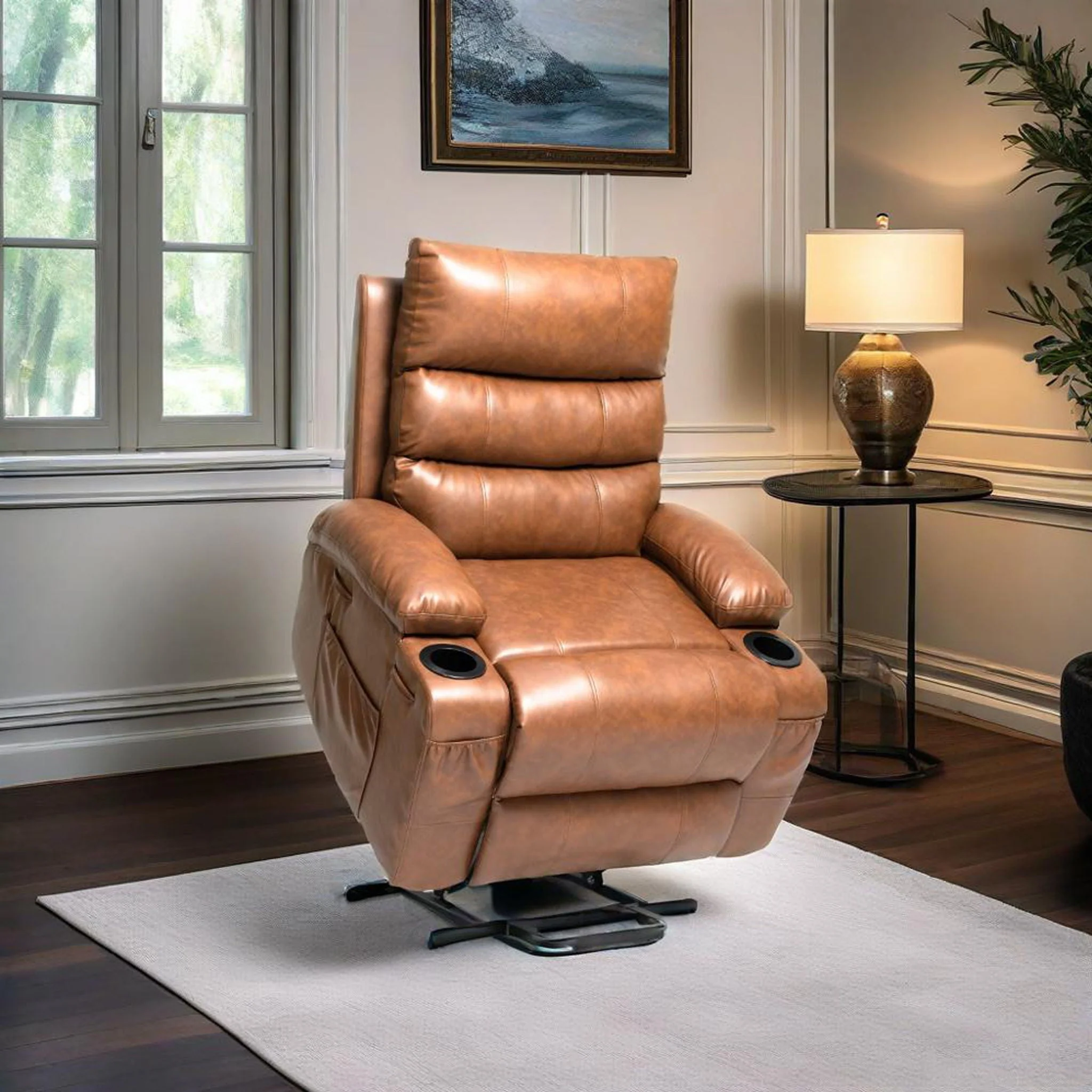 Large Size Electric Power Lift Recliner Chair Sofa With 8 Point Vibration Massage And Lumbar Heat - Image 9