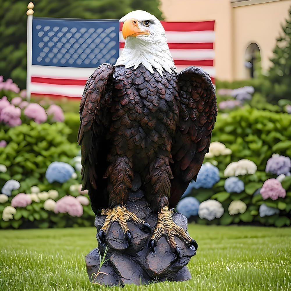Large Standing Bald Eagle Garden Sculpture - Image 2