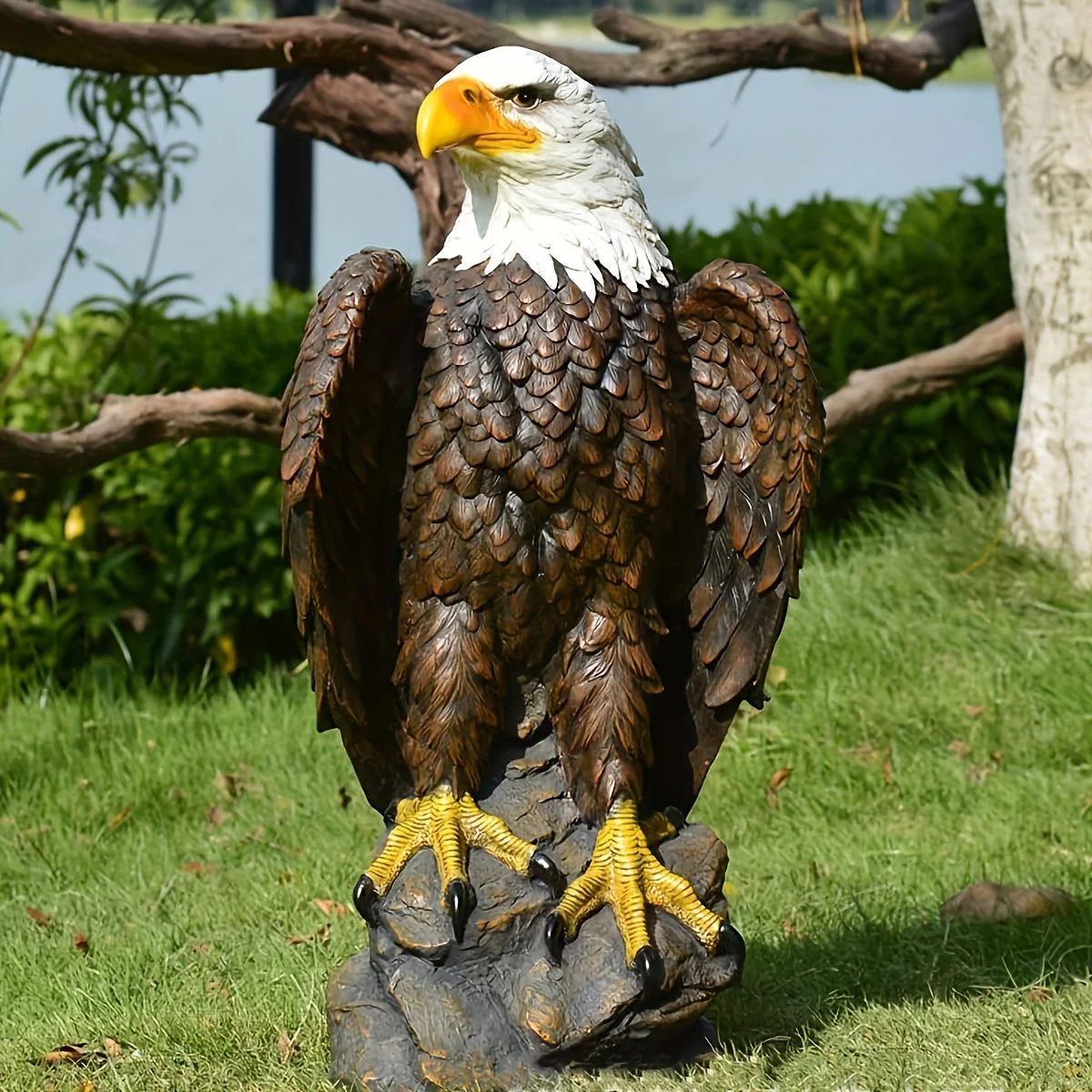 Large Standing Bald Eagle Garden Sculpture - Image 3