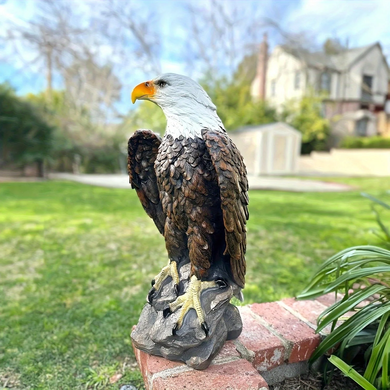 Large Standing Bald Eagle Garden Sculpture - Image 6
