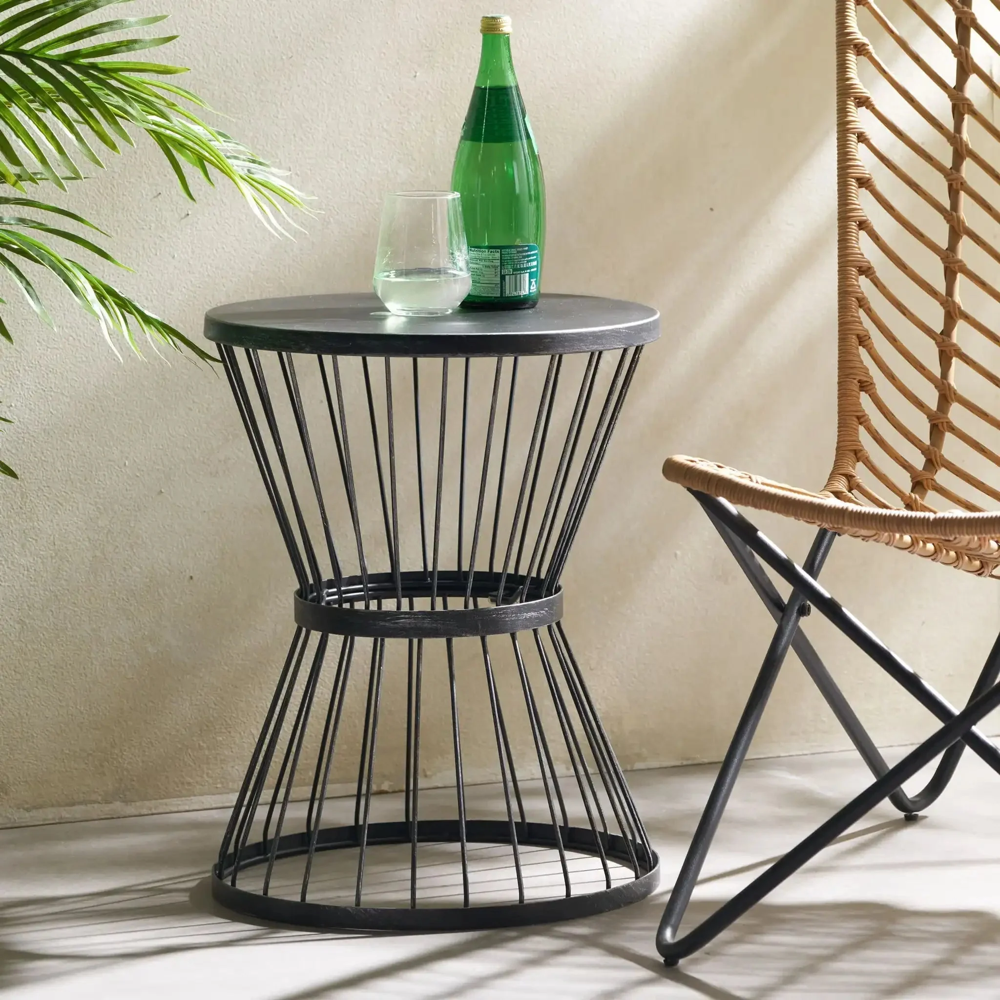 Lassen - Modern Outdoor Side Table with Hourglass Design - Image 3