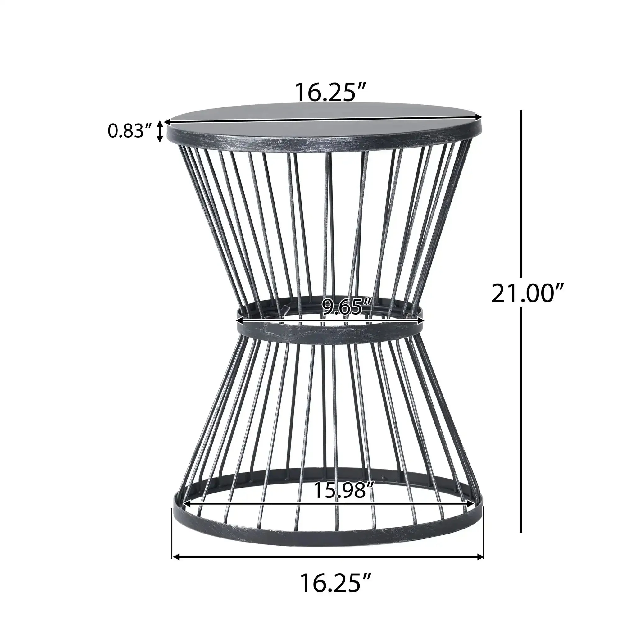 Lassen - Modern Outdoor Side Table with Hourglass Design - Image 8