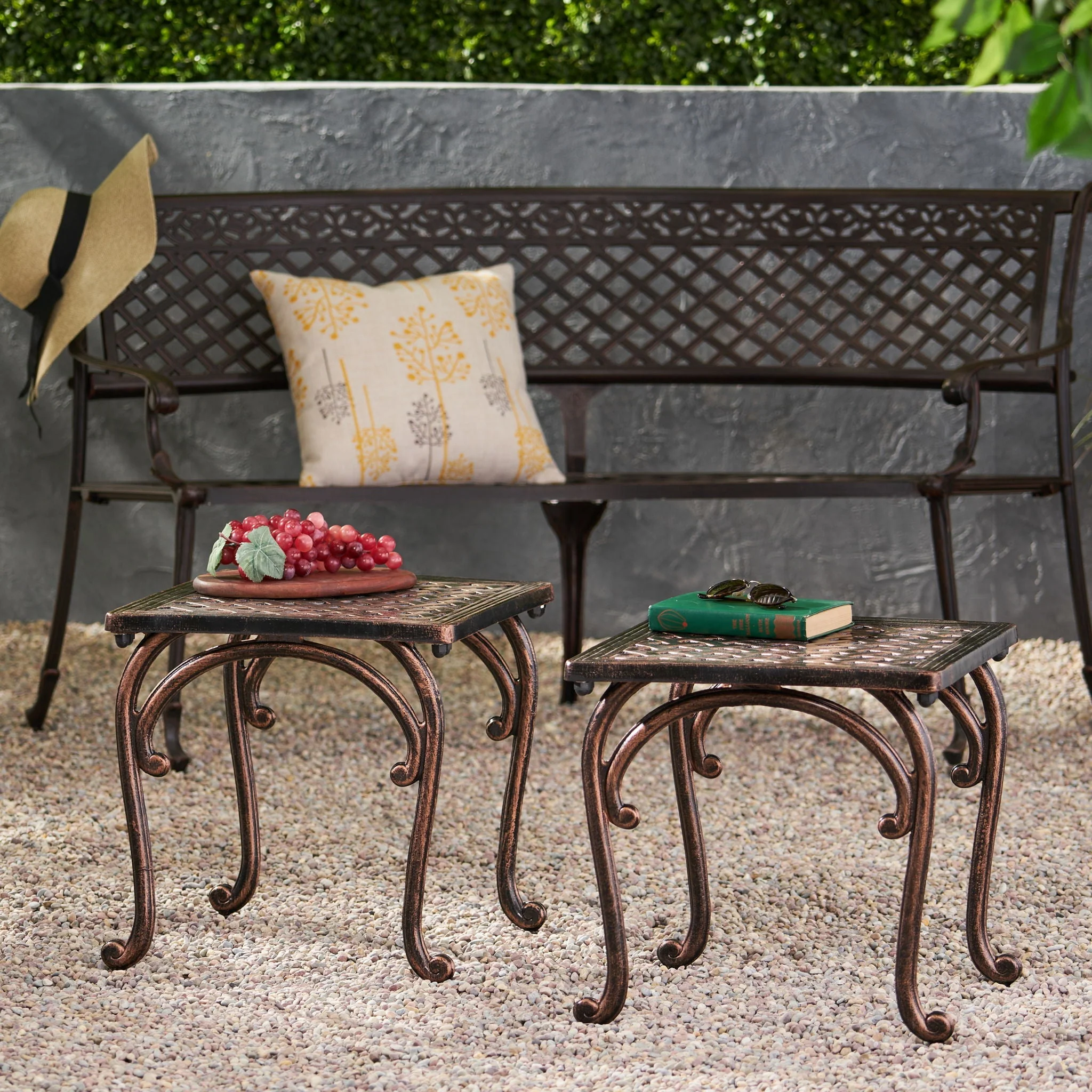 Laughlin Traditional Style Cast End Table Set - Antique Espresso - Image 4