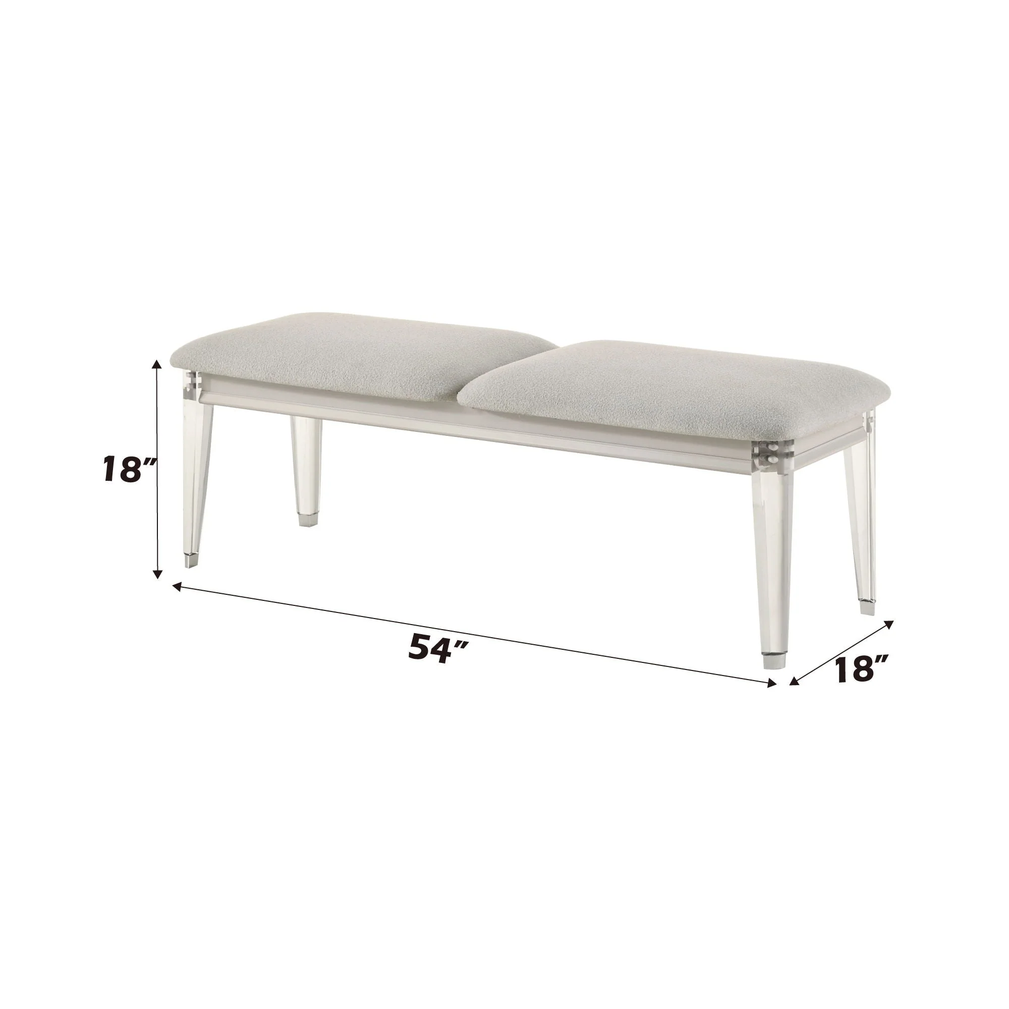 Laveda - Boucle Bench - Light Gray / White - Image 4