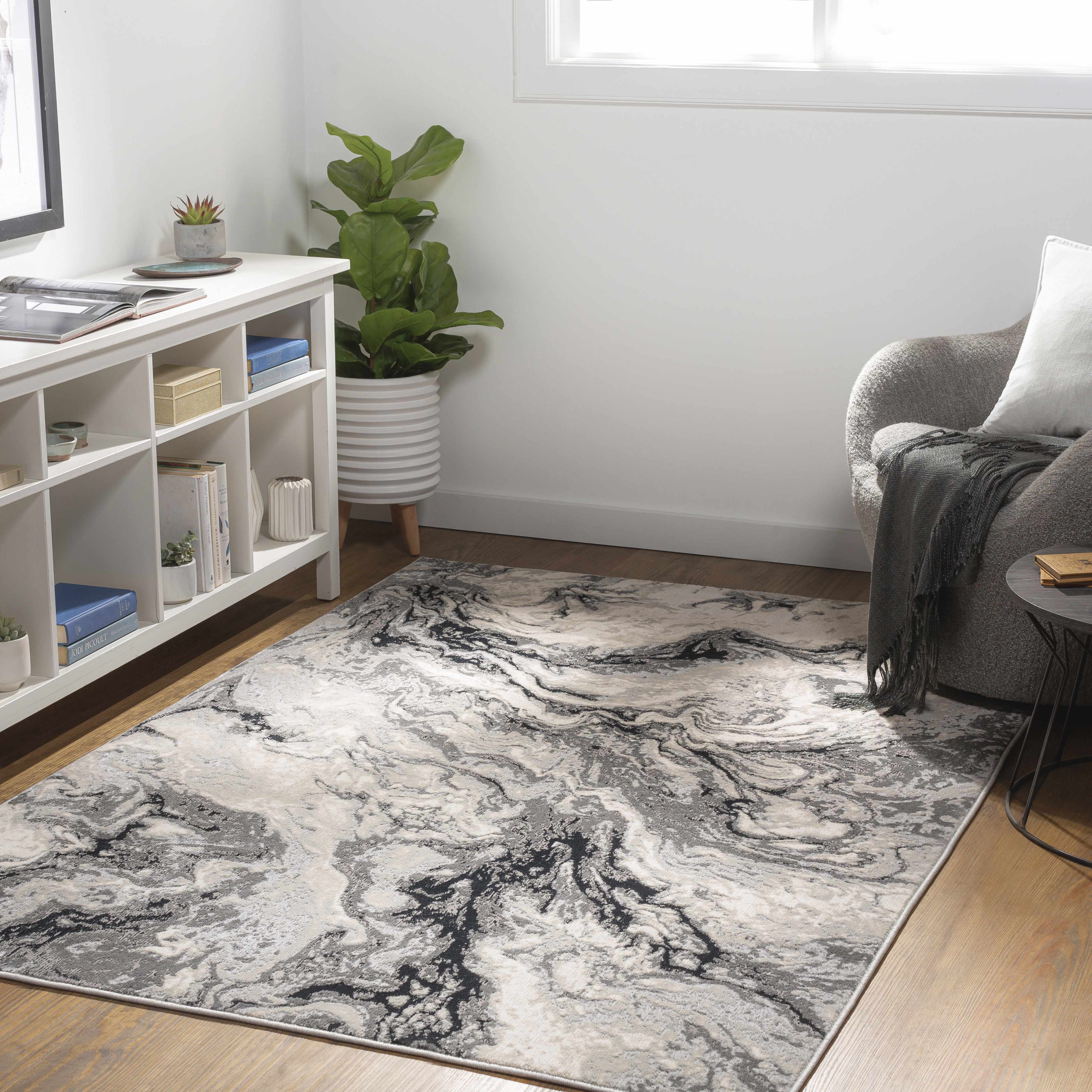 Lawigan Gray Marble Rug - Clearance - Image 2