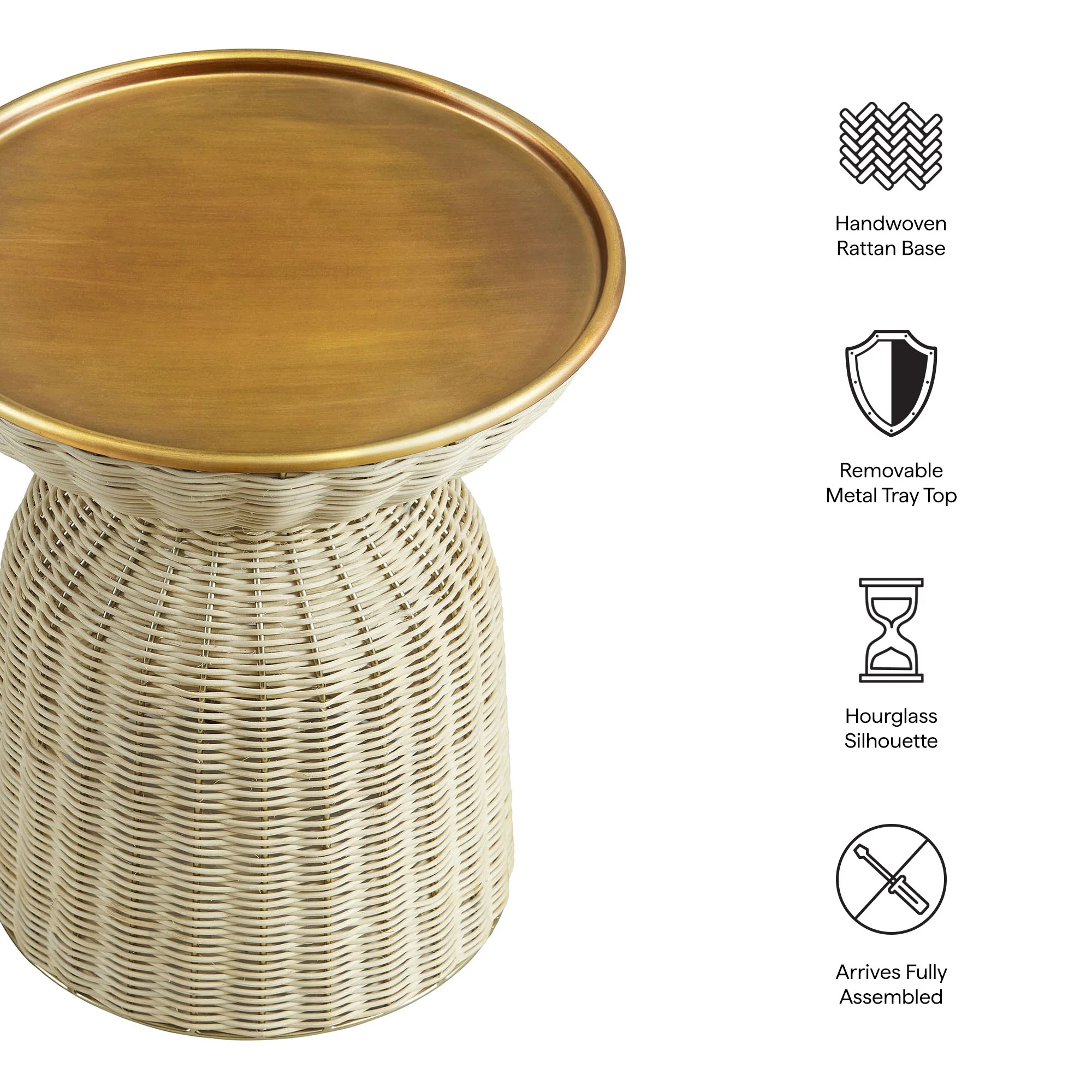 Lazaro Round Rattan Side Table by Modway - Image 3