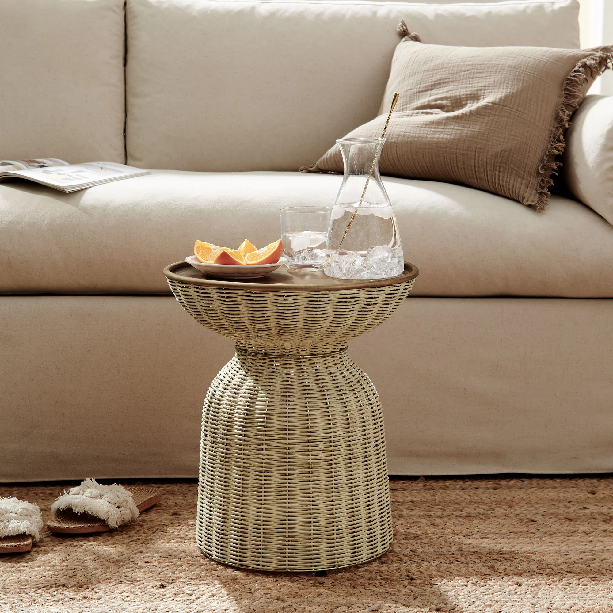 Lazaro Round Rattan Side Table by Modway - Image 7