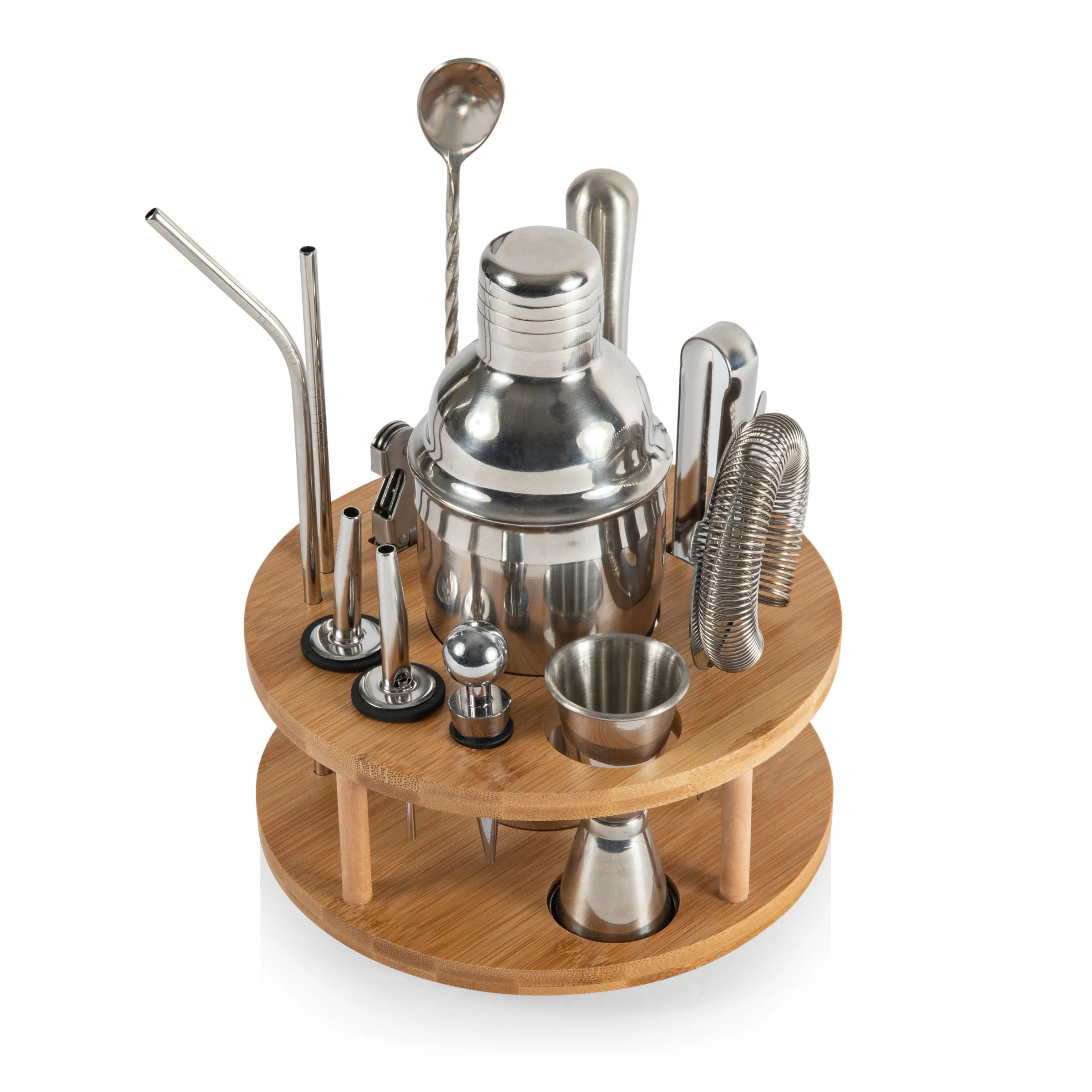 Lazy Susan Bar Tool Set (Bamboo & Stainless Steel) - Image 2