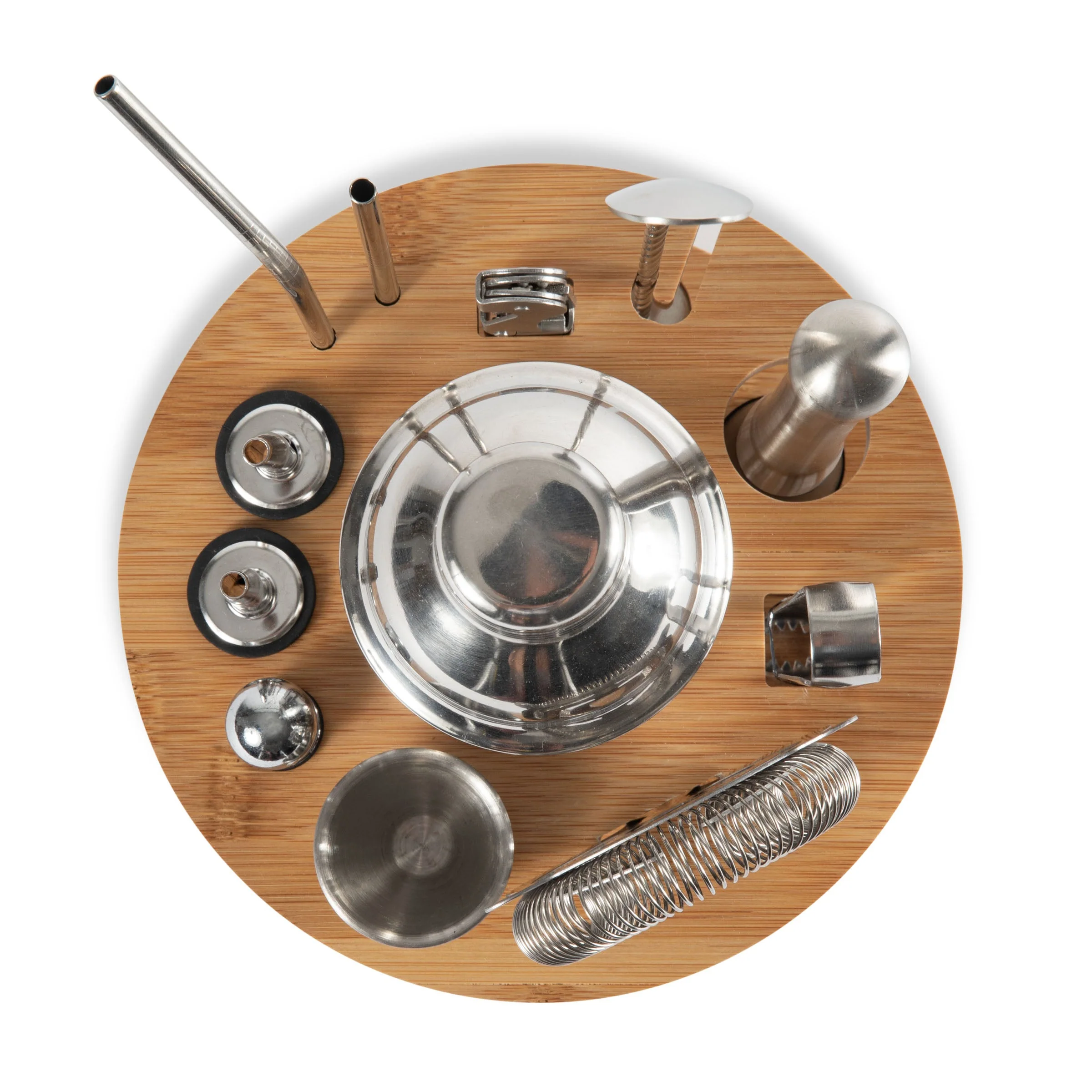 Lazy Susan Bar Tool Set (Bamboo & Stainless Steel) - Image 3