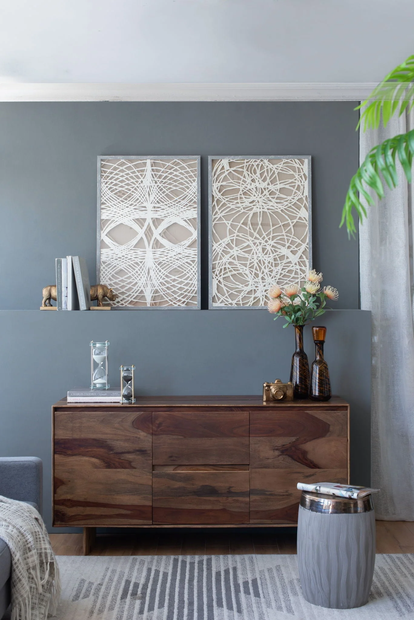 Leaf Shadow Box Wall Decor (Set of 2) - White / Gray - Image 13