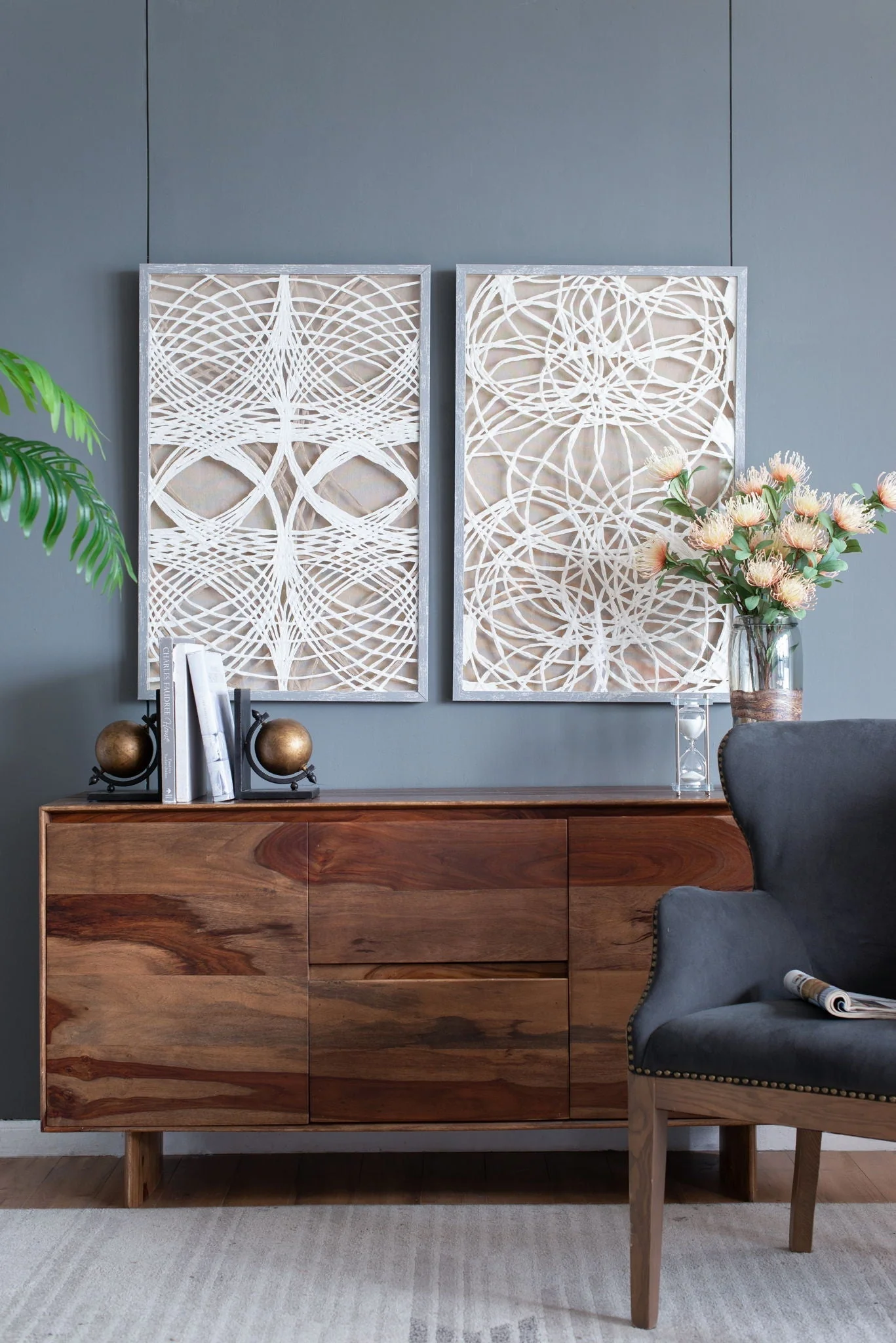 Leaf Shadow Box Wall Decor (Set of 2) - White / Gray - Image 15