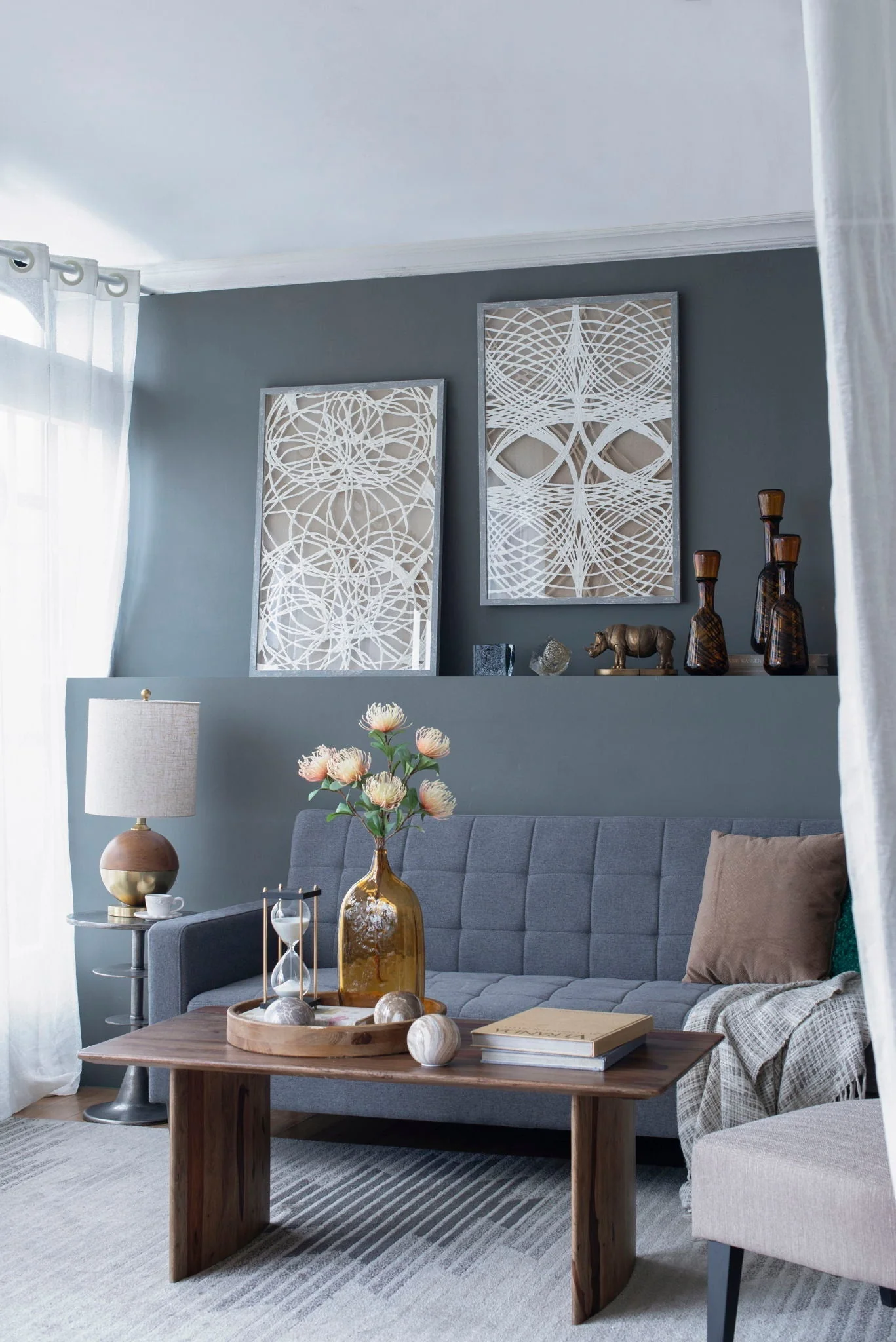 Leaf Shadow Box Wall Decor (Set of 2) - White / Gray - Image 3