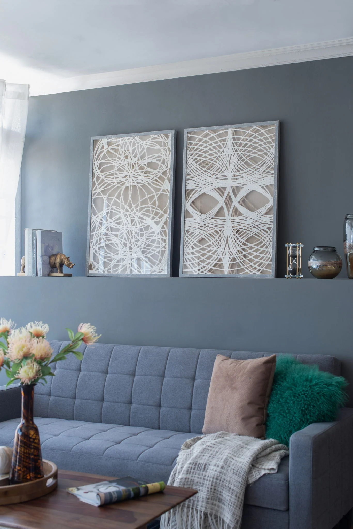 Leaf Shadow Box Wall Decor (Set of 2) - White / Gray - Image 5