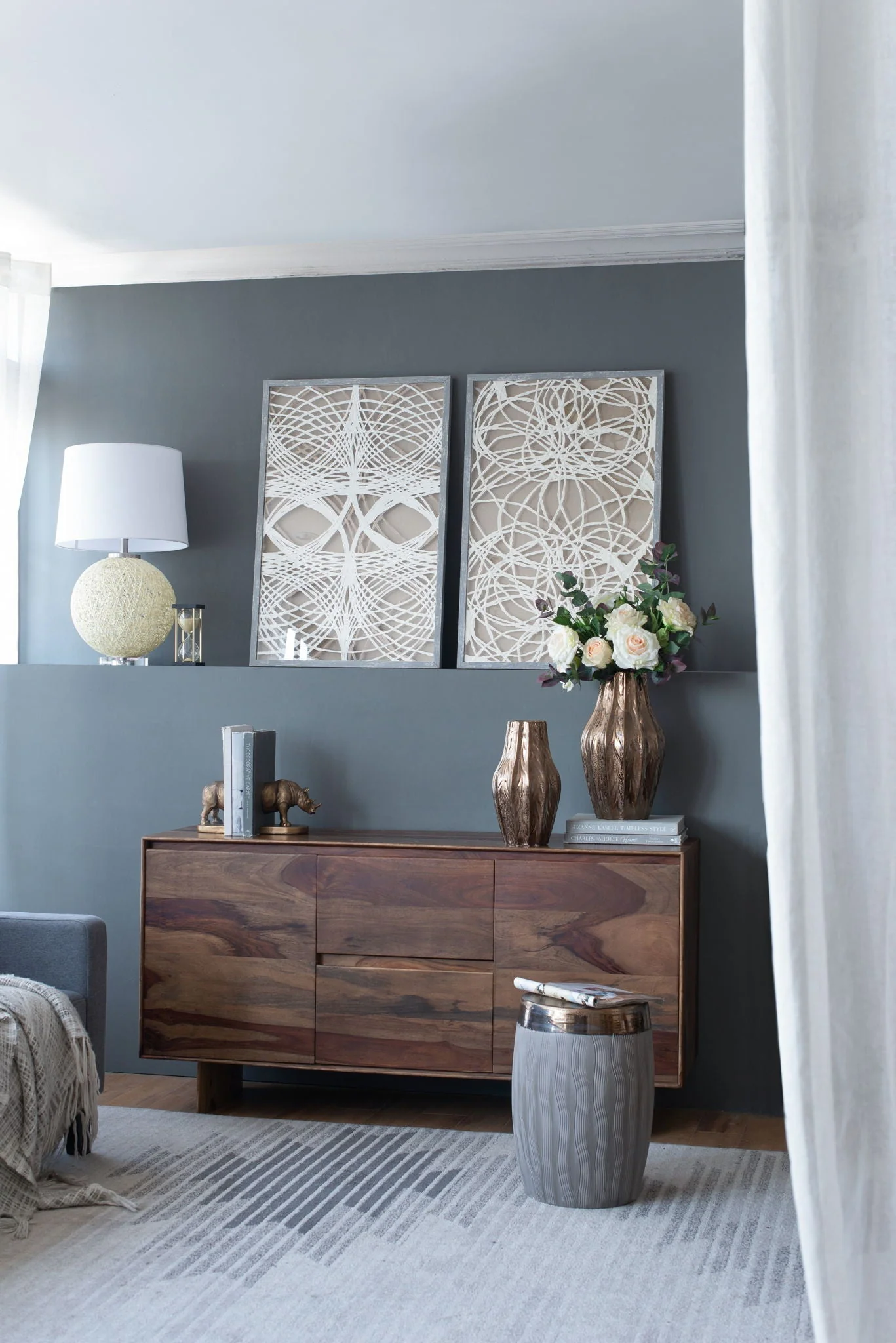 Leaf Shadow Box Wall Decor (Set of 2) - White / Gray - Image 6