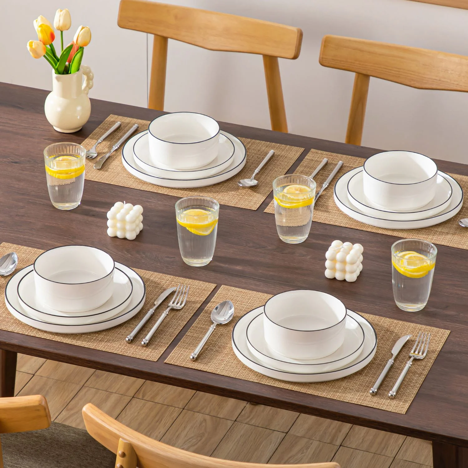 Leah 12 Piece Dinnerware Set for 4 - Image 20