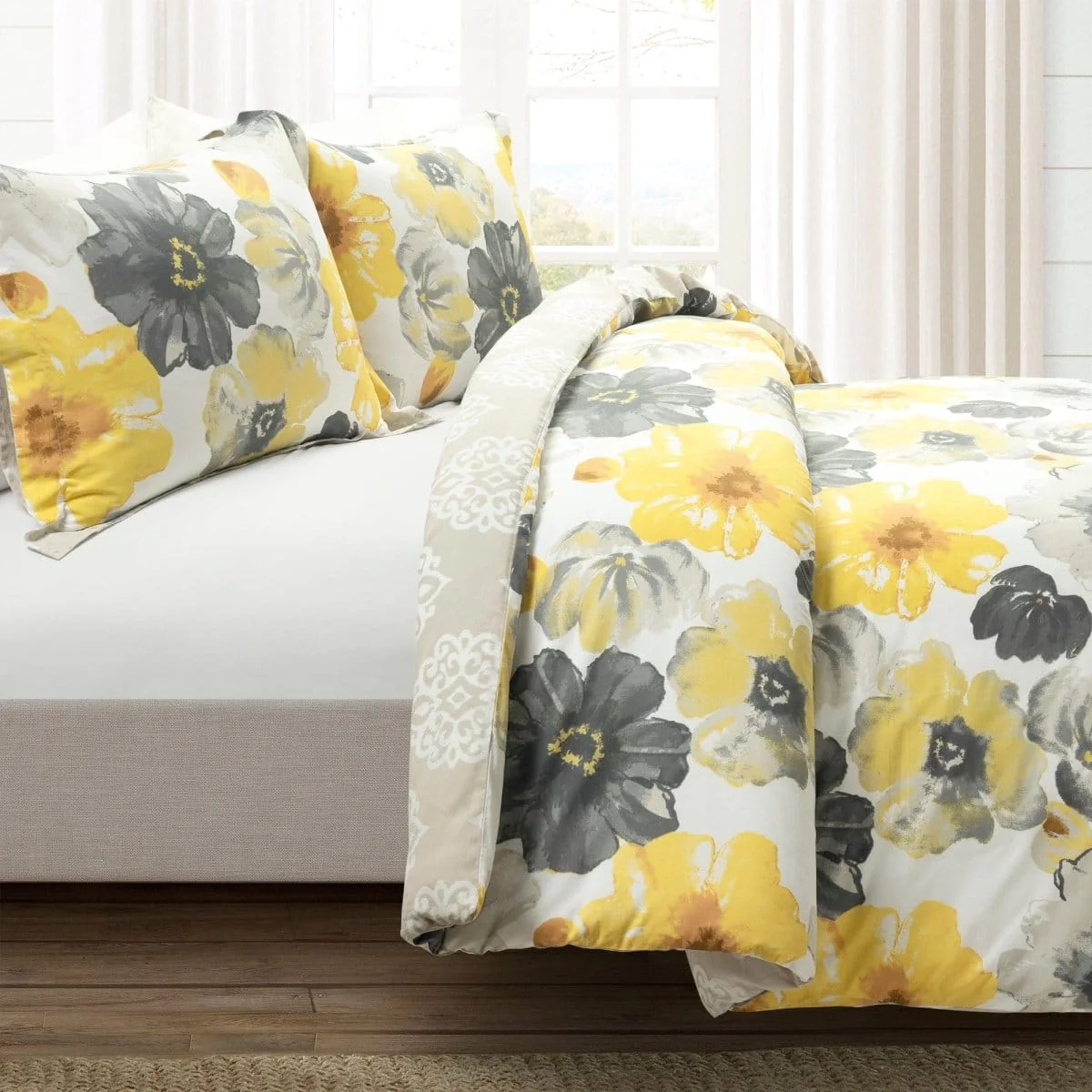 Leah Reversible Cotton Duvet Cover 3 Piece Set - Image 2