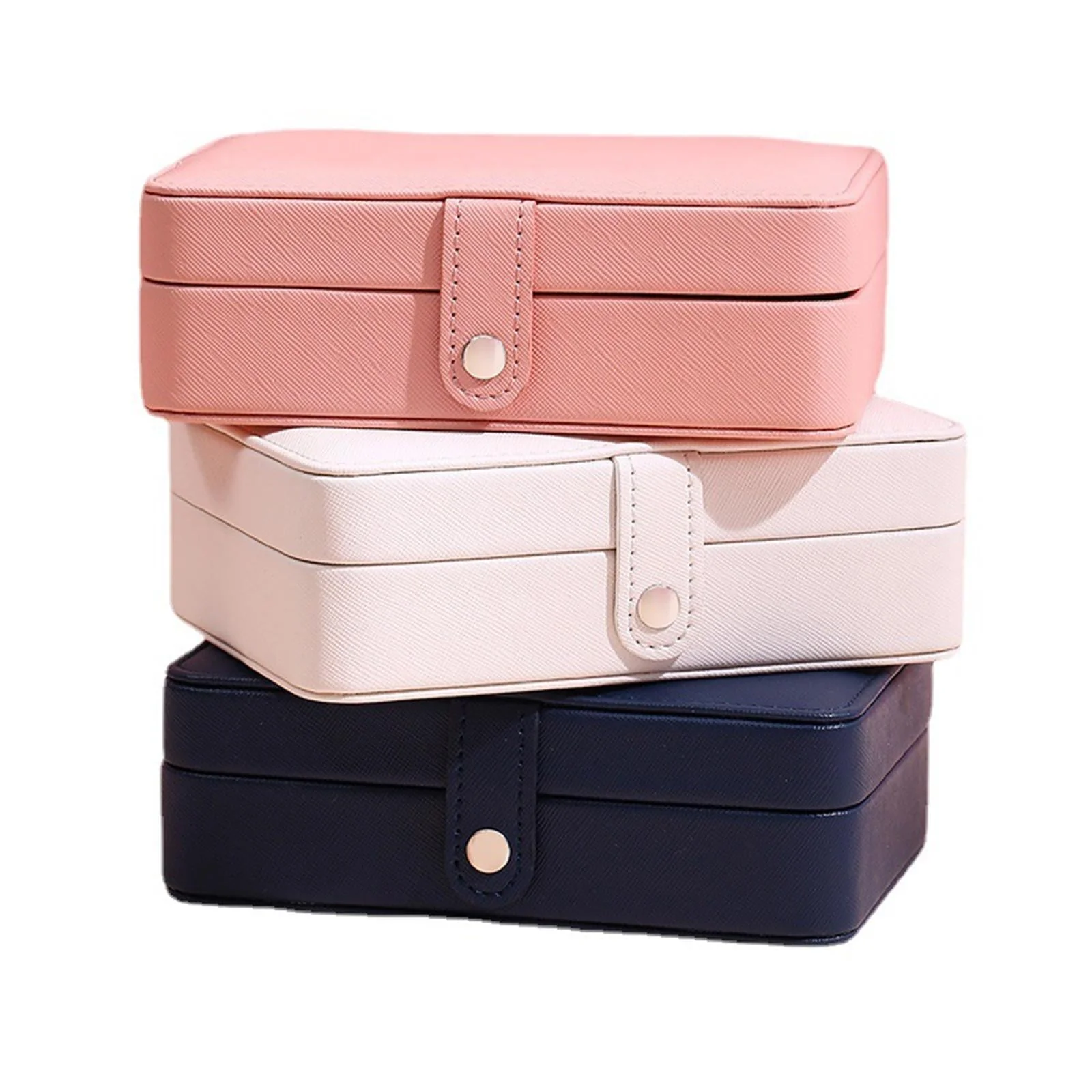 Leather Jewelry Box with Flip Top Compact Travel Organizer 16cm - Image 7