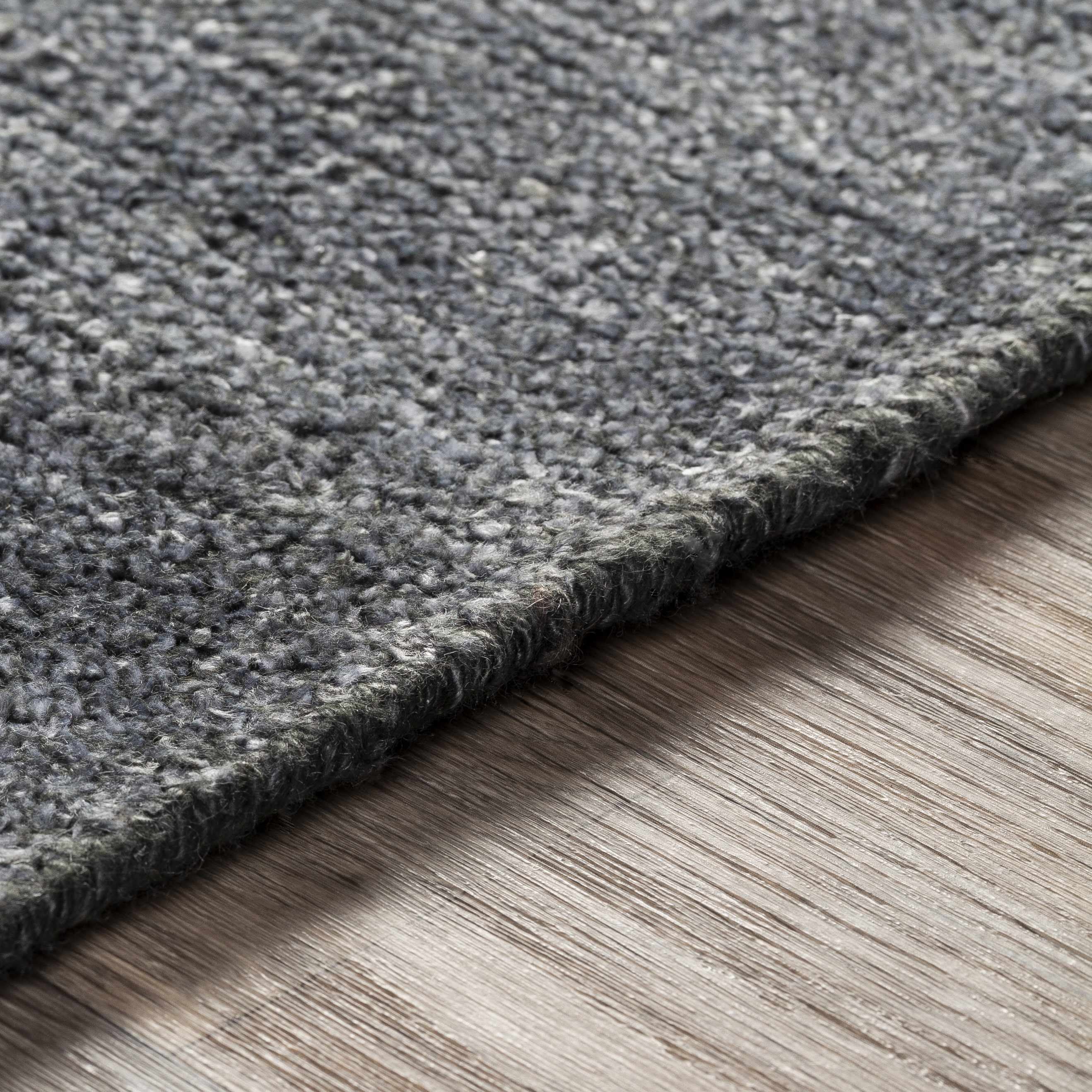 Lecompton Solid Charcoal Viscose Rug - Clearance - Image 5