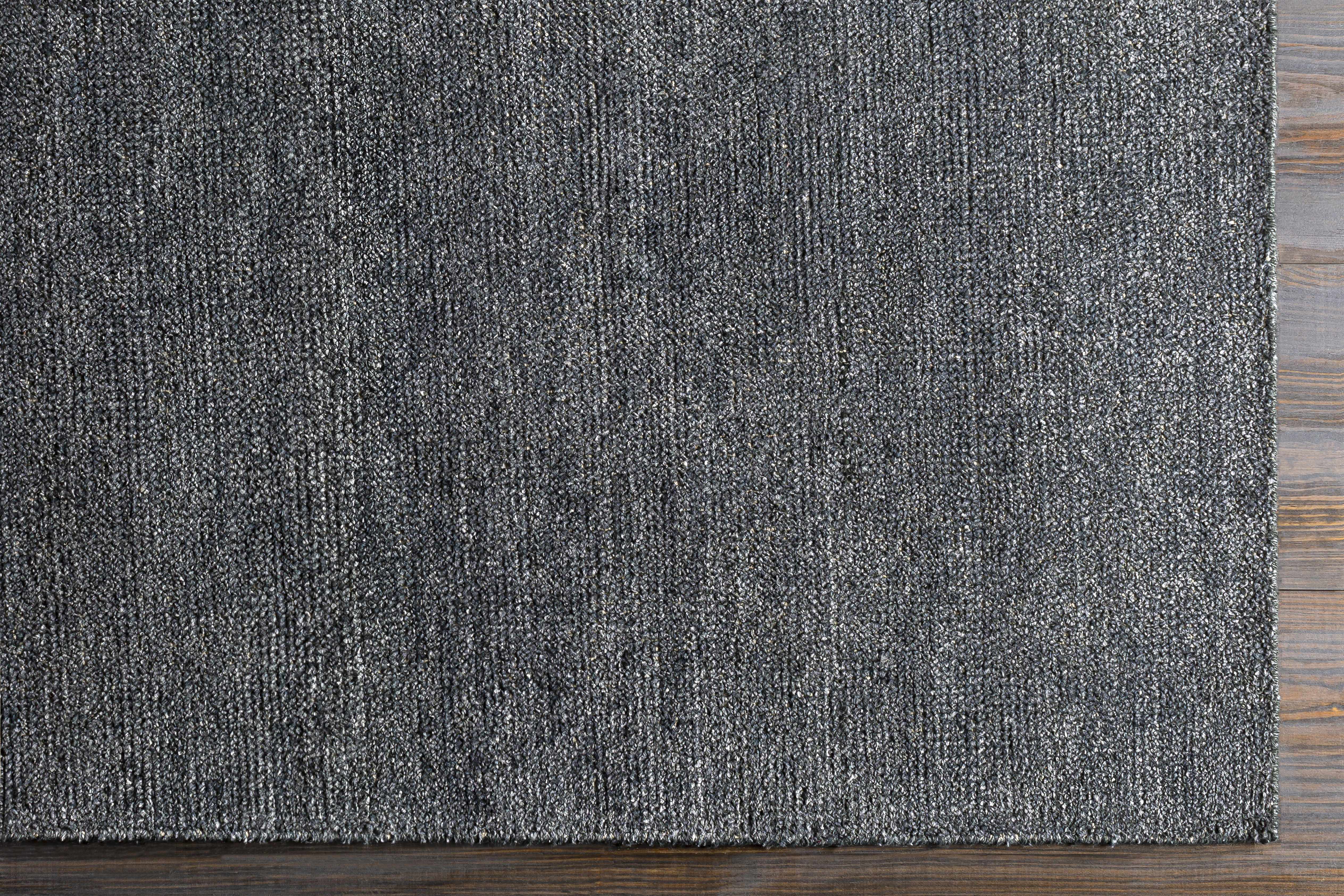 Lecompton Solid Charcoal Viscose Rug - Clearance - Image 7