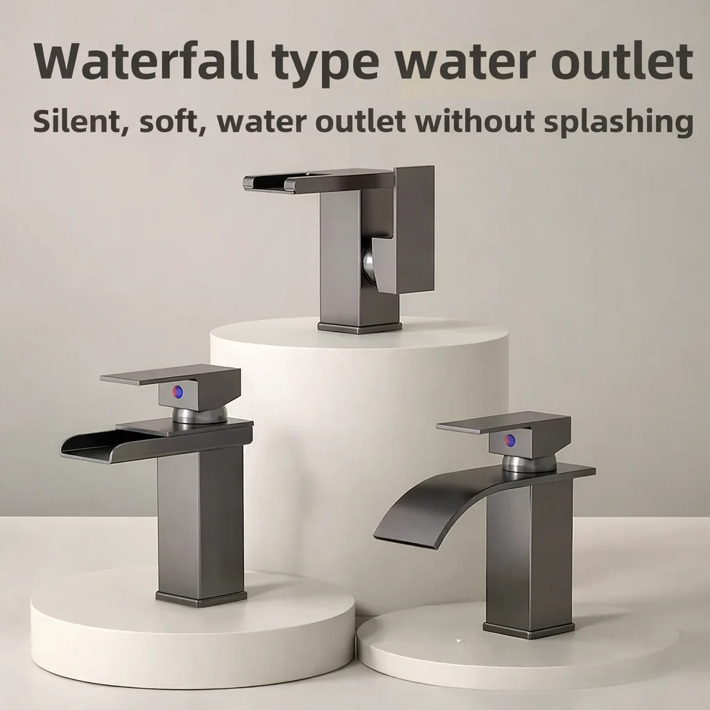 LED Bathroom Sink Faucet Hot Cold Tap Modern Brass Wash Basin Mixer Water Tap - Image 5