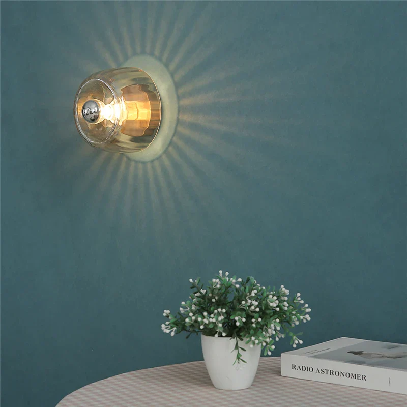 LED Bauhaus Glass Wall Lamp Nordic Retro Modern Living Room Hallway Light - Image 3