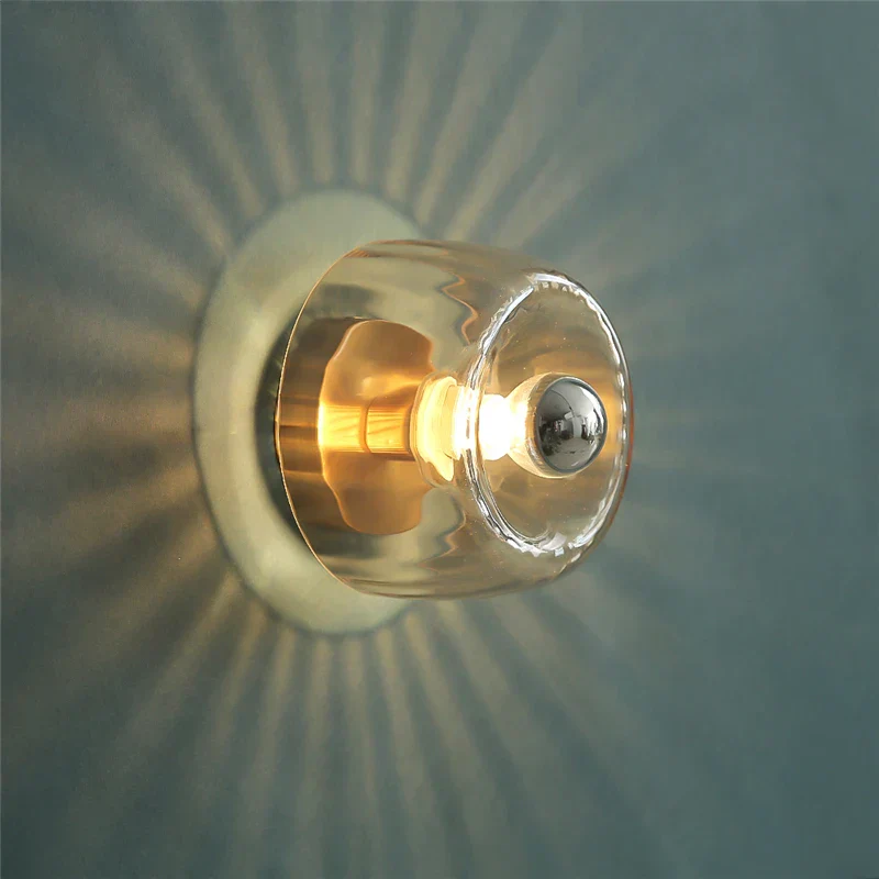 LED Bauhaus Glass Wall Lamp Nordic Retro Modern Living Room Hallway Light - Image 5