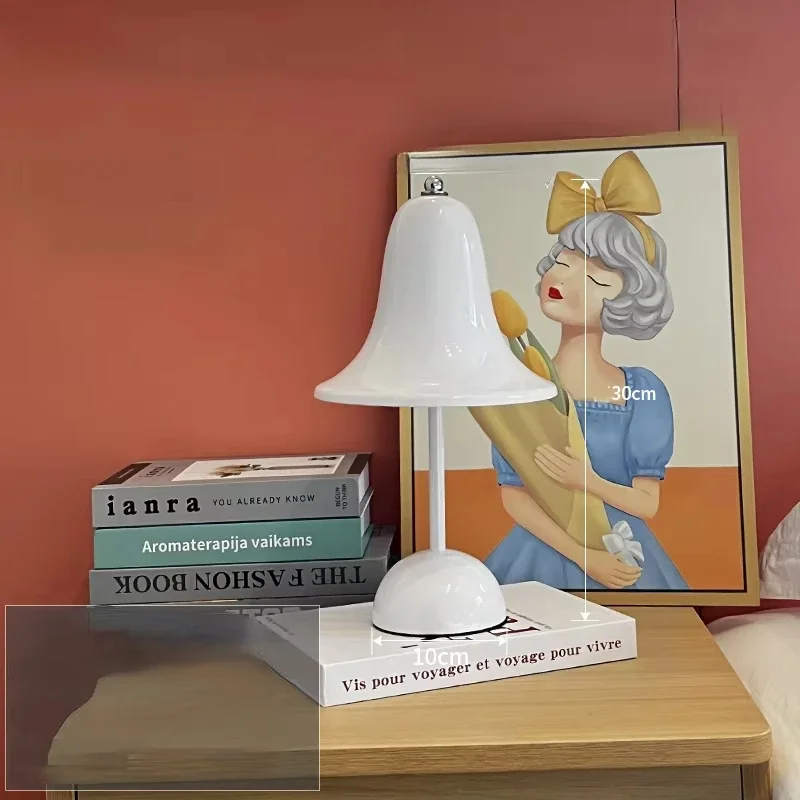 LED Bell Desk Lamp Touch Dimmable Rechargeable Table Night Light Bedside Reading - Image 10