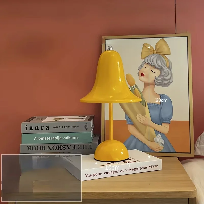 LED Bell Desk Lamp Touch Dimmable Rechargeable Table Night Light Bedside Reading - Image 12