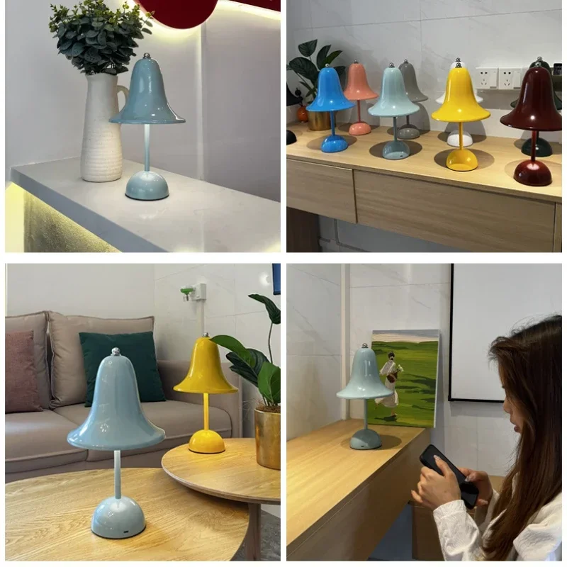 LED Bell Desk Lamp Touch Dimmable Rechargeable Table Night Light Bedside Reading - Image 4