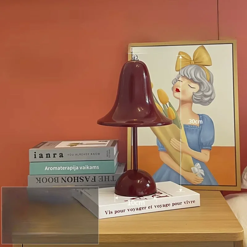 LED Bell Desk Lamp Touch Dimmable Rechargeable Table Night Light Bedside Reading - Image 8