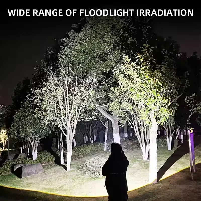 LED Camping Flashlight Rechargeable USB Zoom Spotlight Waterproof Outdoor - Image 4