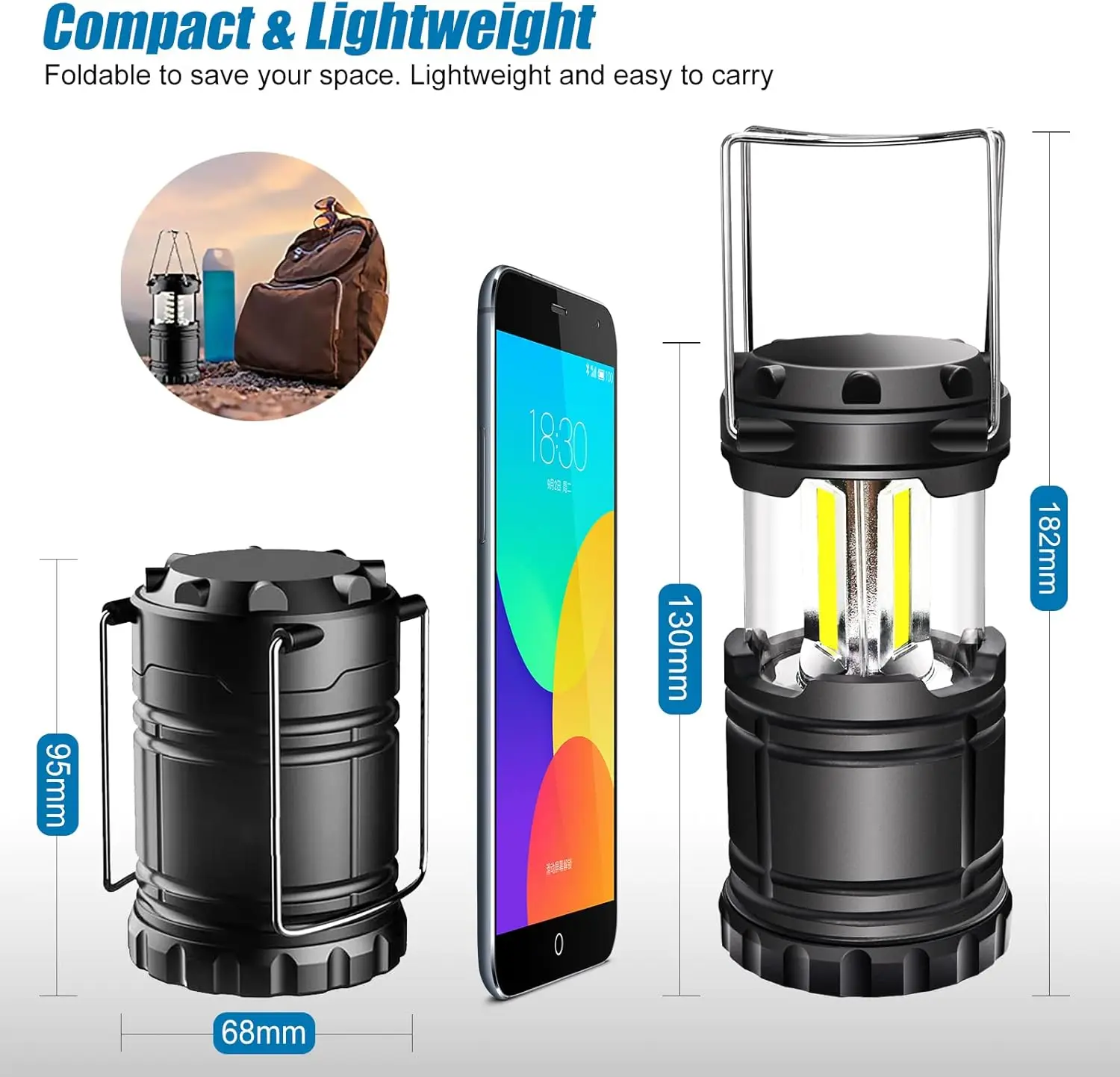 LED Camping Lantern Battery Powered Waterproof Emergency Light for Power Outages - Image 2