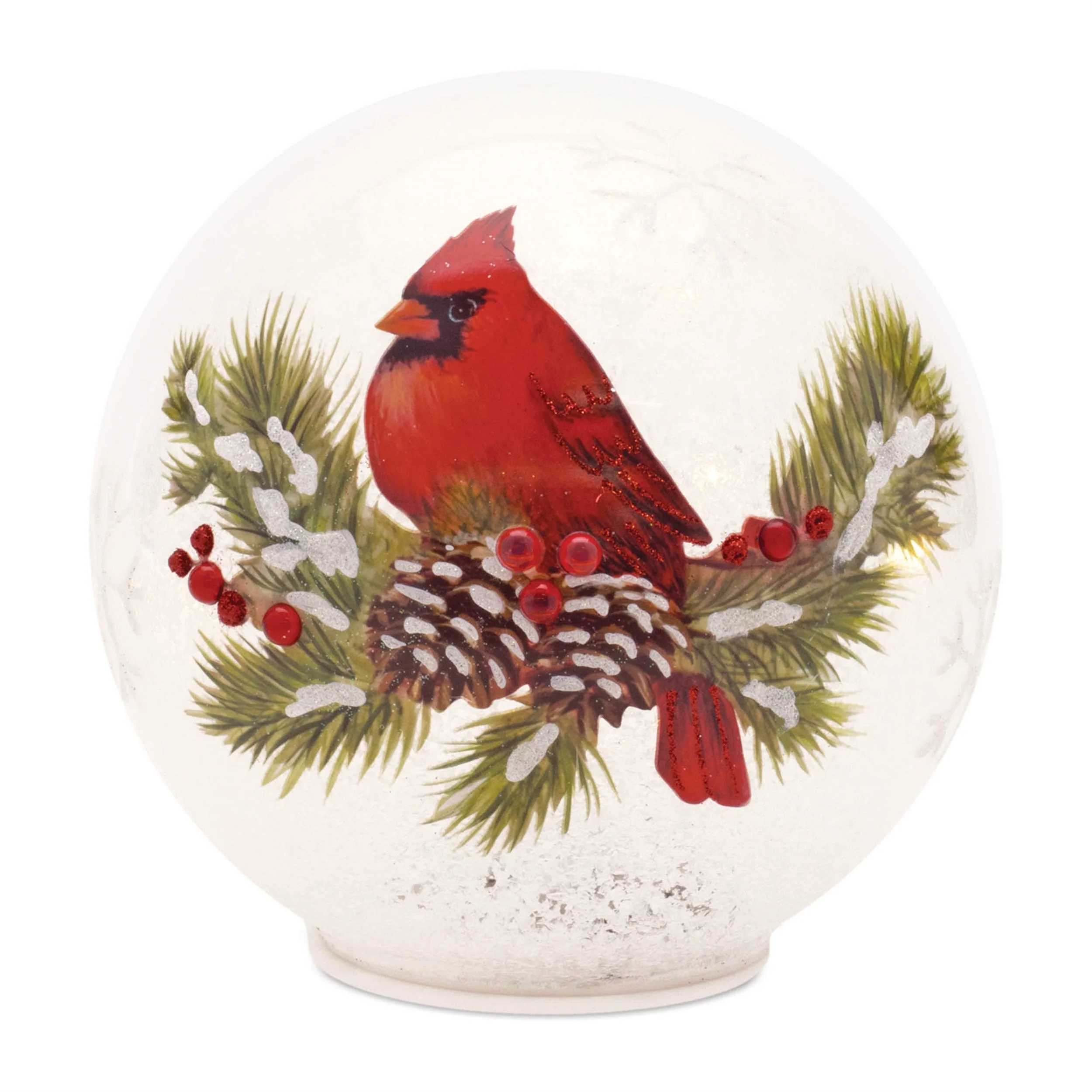 LED Cardinal Pine Globe (Set of 2) - Image 3